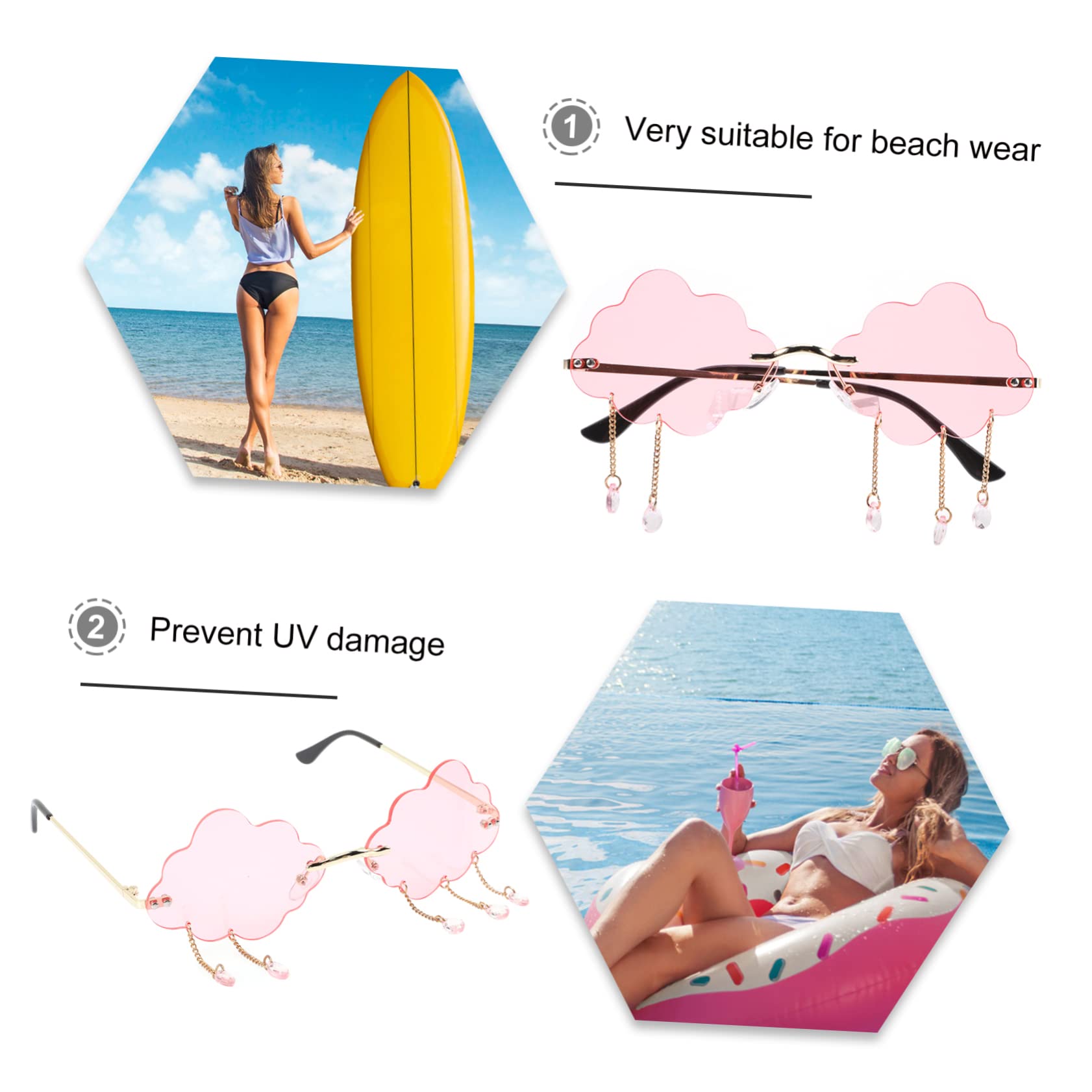 jojofuny 4 Pezzi Trendy Sunes Uomo E Donna Occhiali Da Sole Divertenti Occhiali Da Sole Con Nappe Per Feste