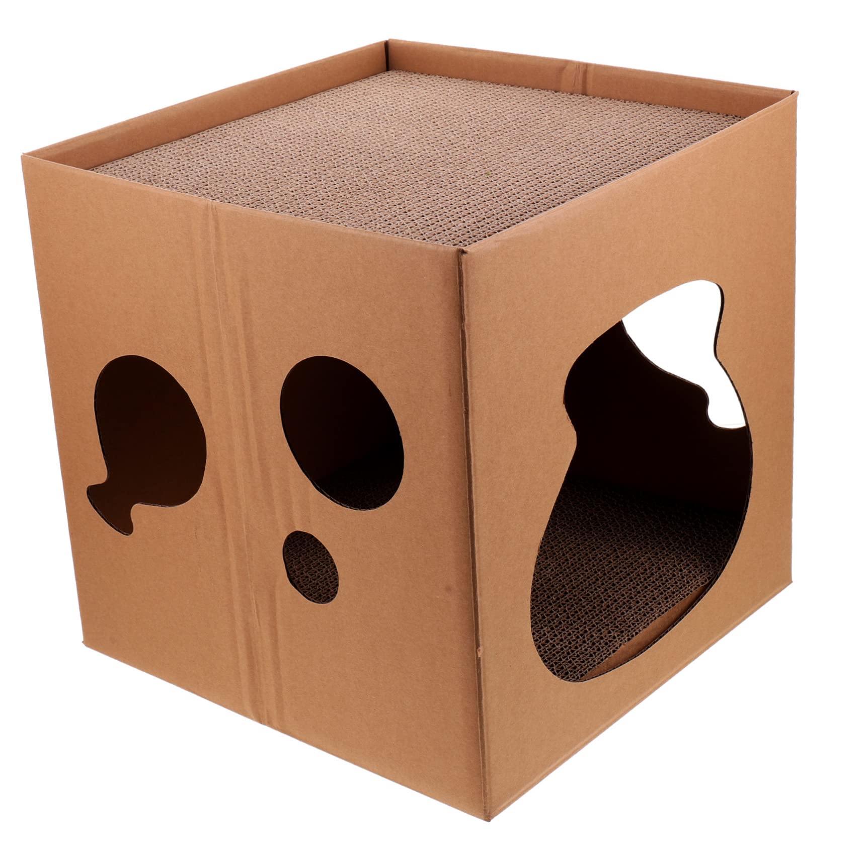 Maison griffoir carton pour chaton stable contre les griffures de canapé