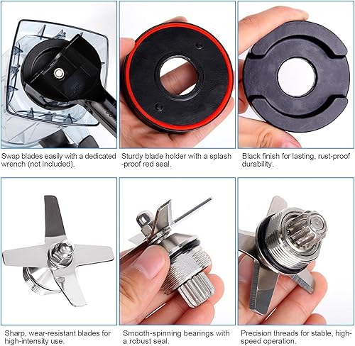Miniatura 7 de Revorit Piezas de repuesto para jarra de licuadora de 64 oz con cuchilla y accesorios para contenedor para vitamix 5200 A3500 750 VM0103 VM0197