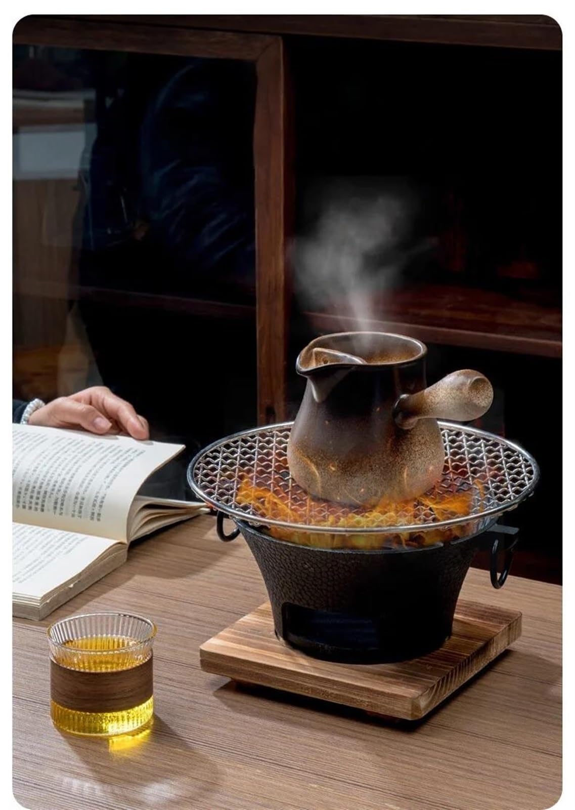 Set Teiera E Tazza Di Natale Kung Fu Cinese Preparazione Del Tè Set Da Tè Tè Al Latte Tostato Inverno Stufa All'aperto Tè Bollente Teiera Di Argilla Teiera Con Manico Set Da Tè (Size : 550ml)