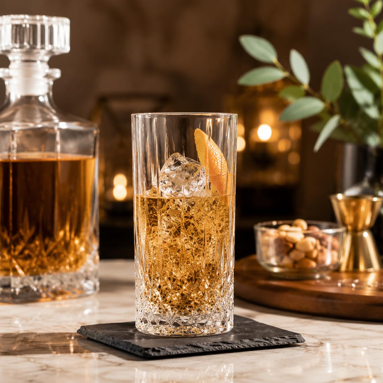 Highball-Trinkgläser, 300 ml, Kristallglas, klares Highball-Glas, perfekt für Wasser, Cocktails, Saft, 12 Stück