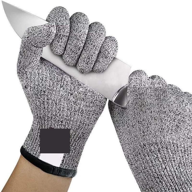 Safety Gloves Cut Resistant Anti-puncture Work Gloves Grinding Welding Gloves Anti Cut Gloves for ConstructionGris,26CM