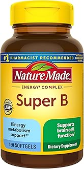 Super B Energy Complex, Dietary Supplement for Brain Cell Function Support, 160 Softgels, 160 Day Supply