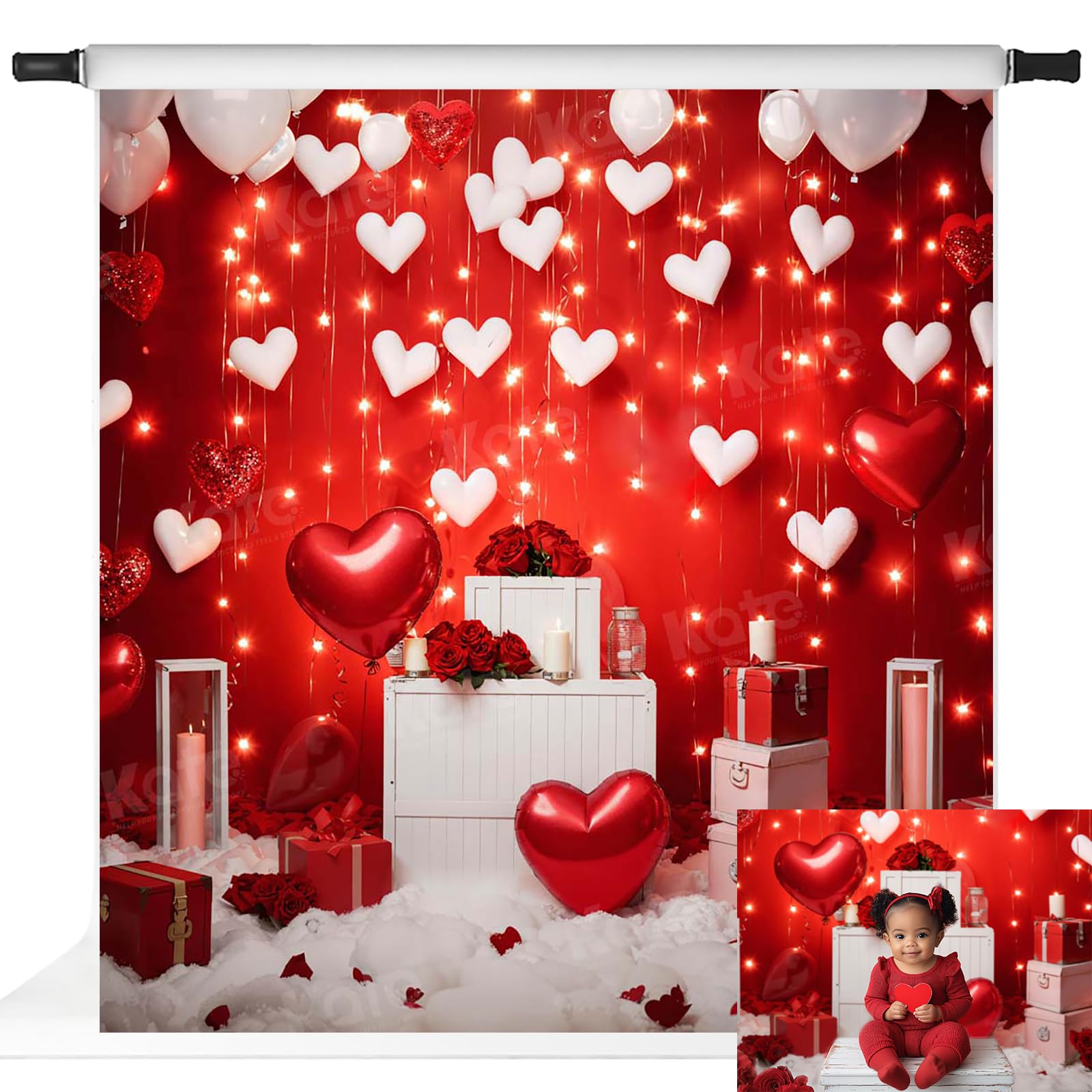 Fanghui 8x6ft Valentine's Day Photography Backdrop Love