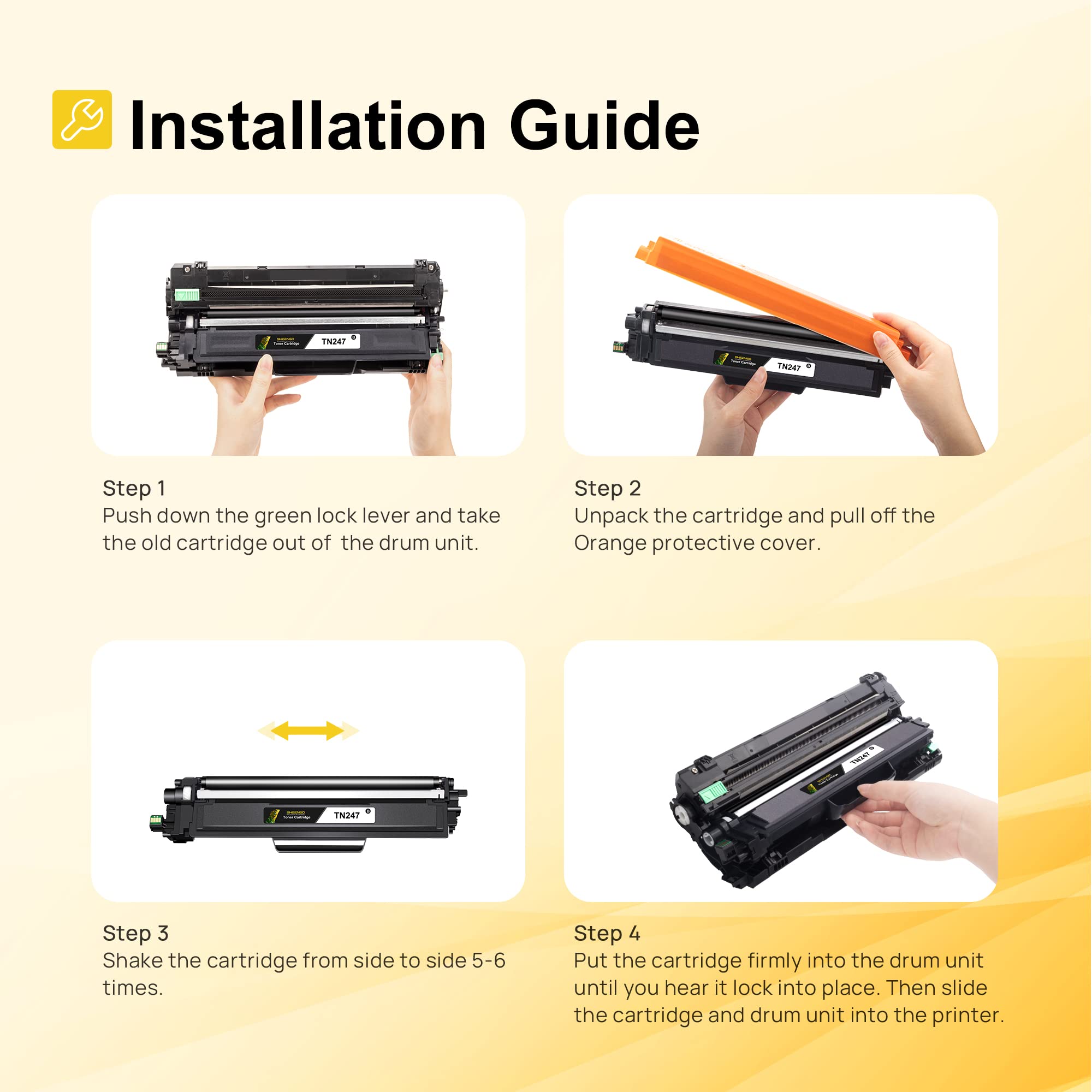 Jhaan TN243CMYK Kompatibel für Toner Brother MFC-L3750CDW DCP-L3550CDW MFC-L3770CDW HL-L3210CW HL-L3230CDW MFC-L3710CW Toner TN-243CMYK TN247 TN-247