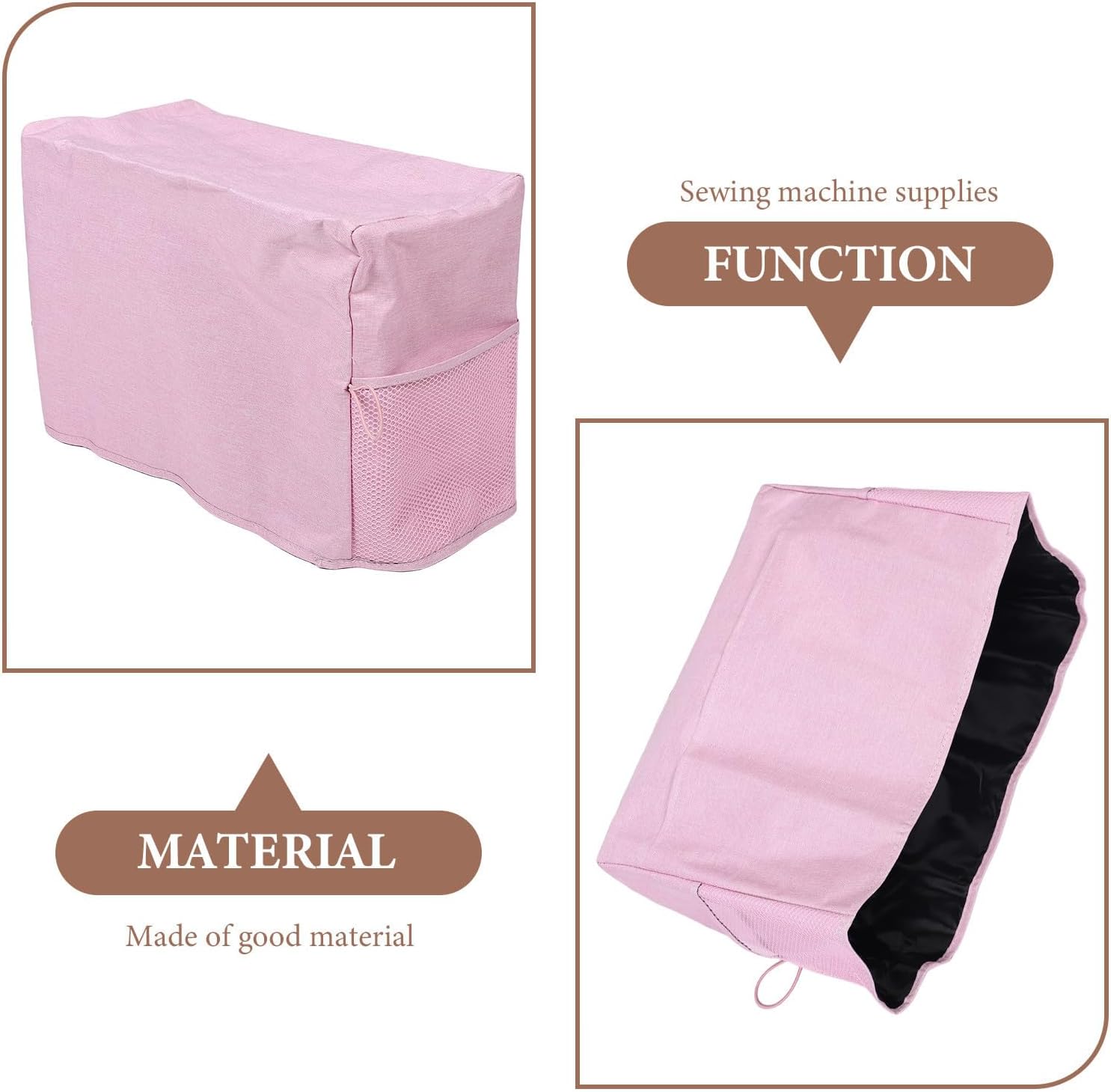 Pink Polyester Sewing Machine Dust Cover Organizer Bag for Household