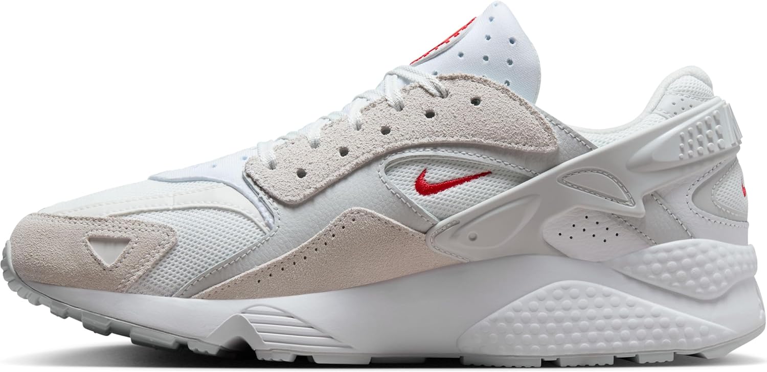 Nike Air Huarache Runner Men's Shoes (DZ3306-102, Summit White/Photon Dust/White/University Red) Size 7 - Image 9