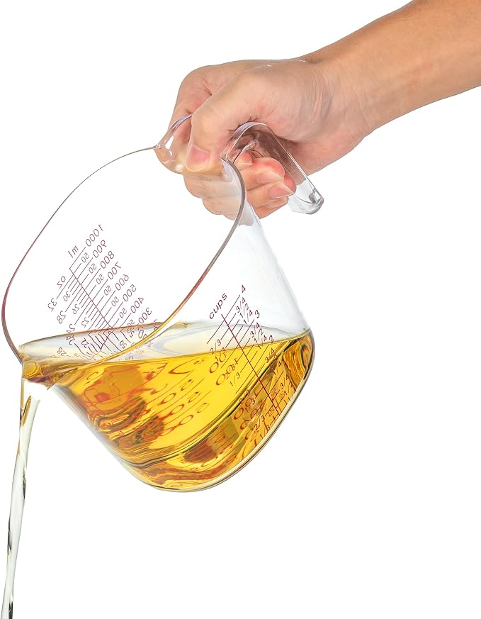 Set de 3 vasos medidores apilables de plástico transparente miniatura 5