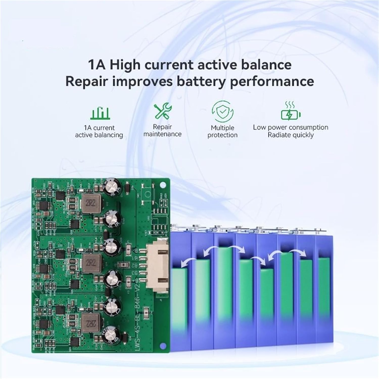 Lithium Battery 1A Equalizer BMS Active Balancer Protection Board 4s-16s PCM Smart 4s BMS Lifepo4