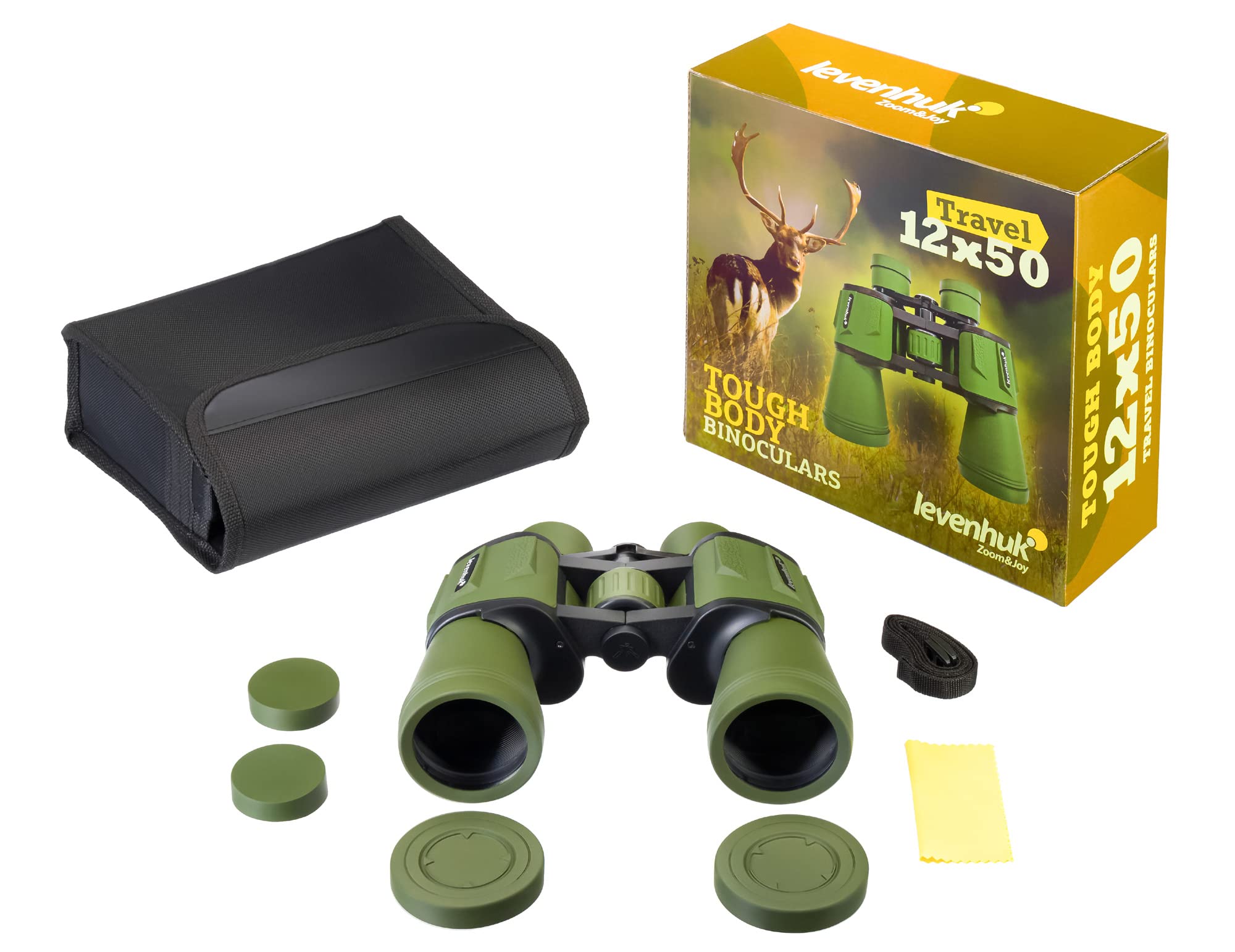 Levenhuk Travel 12x50 Prismáticos Fiables de Campo, para Adultos