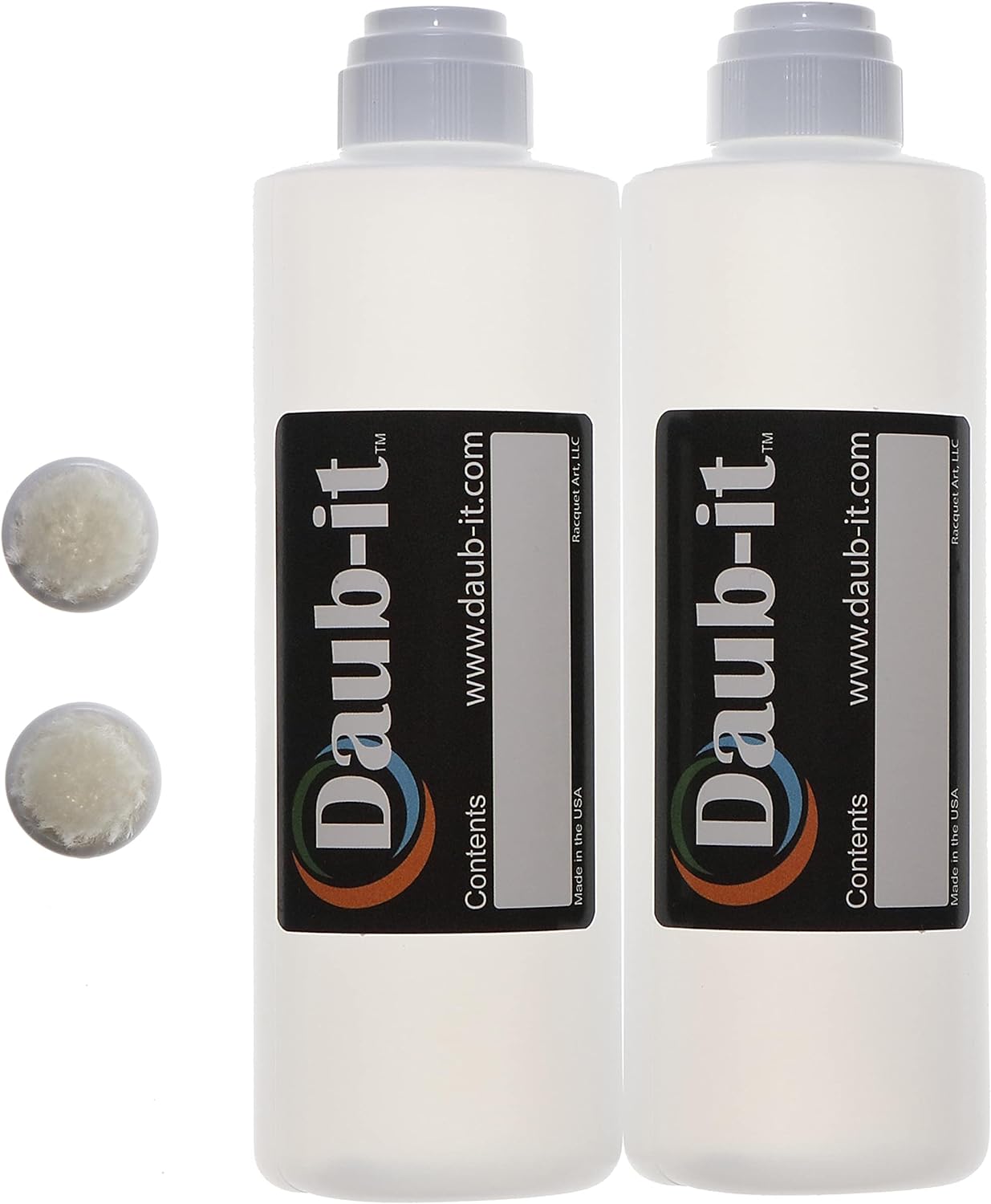 Racquet Art Daub-it Empty bottles with applicators - 8 oz - Mohair dauber - 2 Pack