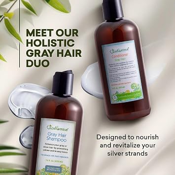 Just Nutritive Gray Hair Shampoo and Conditioner Set, Natural Kit for Gray Hair, 16 oz Each Product
