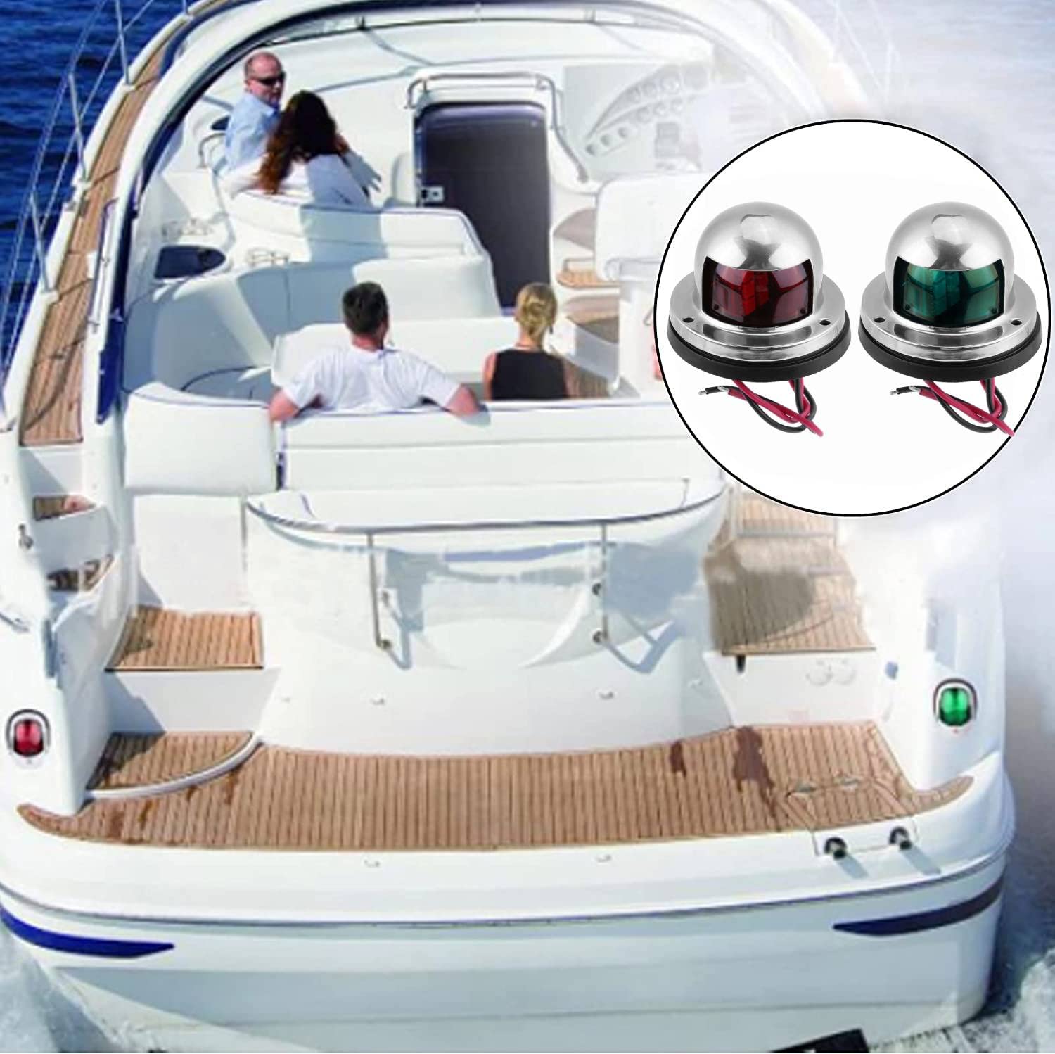 4 Luci Di Navigazione Per Barche A LED - Rosso, Verde, Bianco, Con Batterie A Bottone, Per Kayak, Yacht, Pesca Notturna