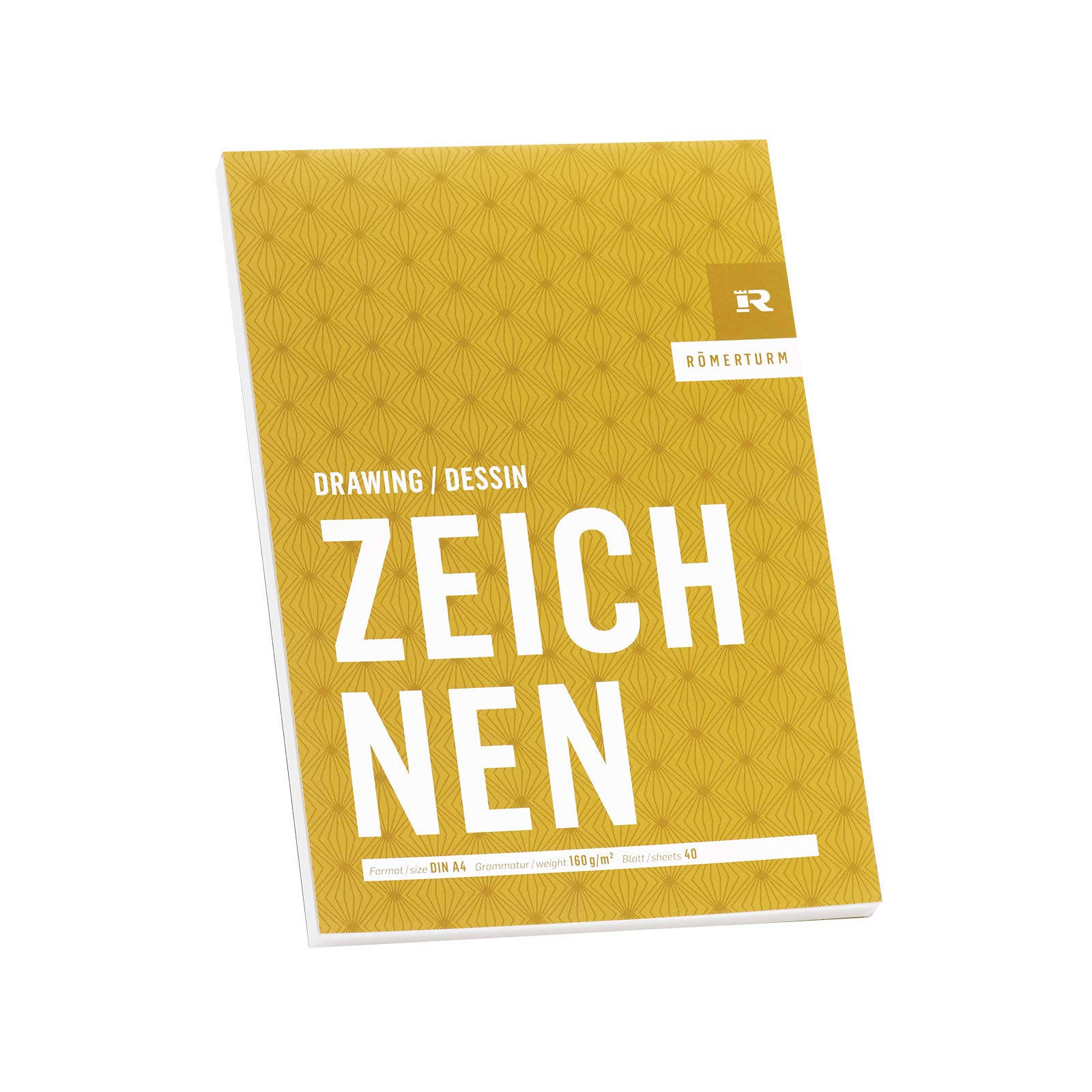 Römerturm Drawing pad, DIN A3, 160 g/m², Bright White, Slightly Rough, glued at The top, 40 Sheets, 88808850