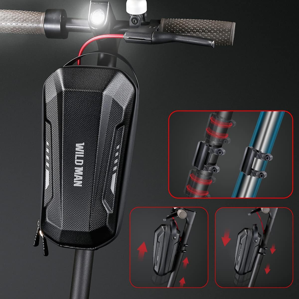 WILD MAN Quick Release Hard Shell Rainproof Scooter Storage Bag for Balancing Scooters Kick Scooters Folding Bike Electric Scooter Bag