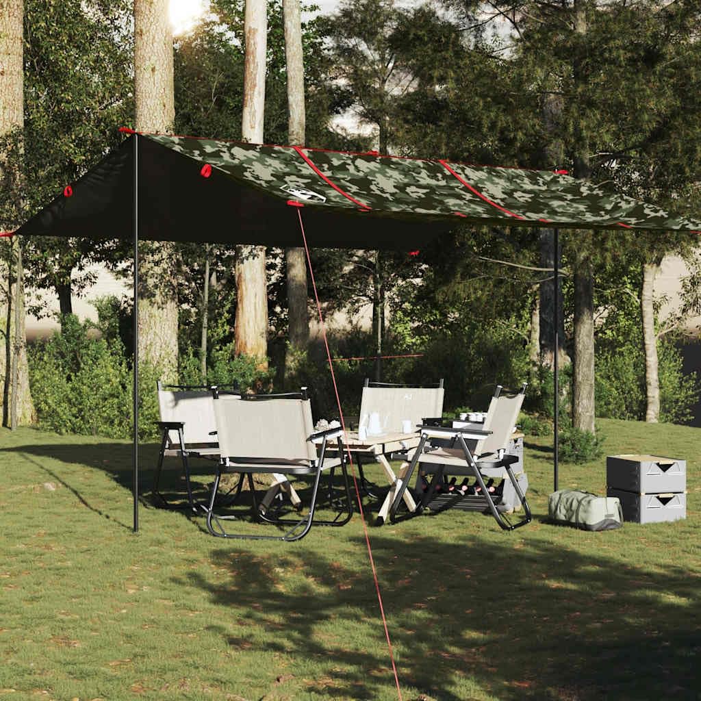 Telo da campeggio mimetico 451 x 420 cm impermeabile esterno | Tenda di protezione solare per giardino, campeggio, escursionismo, amaca