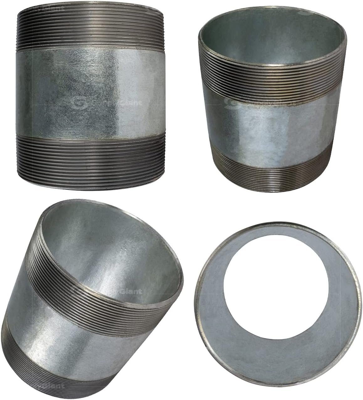 Supply Giant OQHM8080 Nipple Pipe Fitting, 6 in. x 6 in, Galvanized Steel