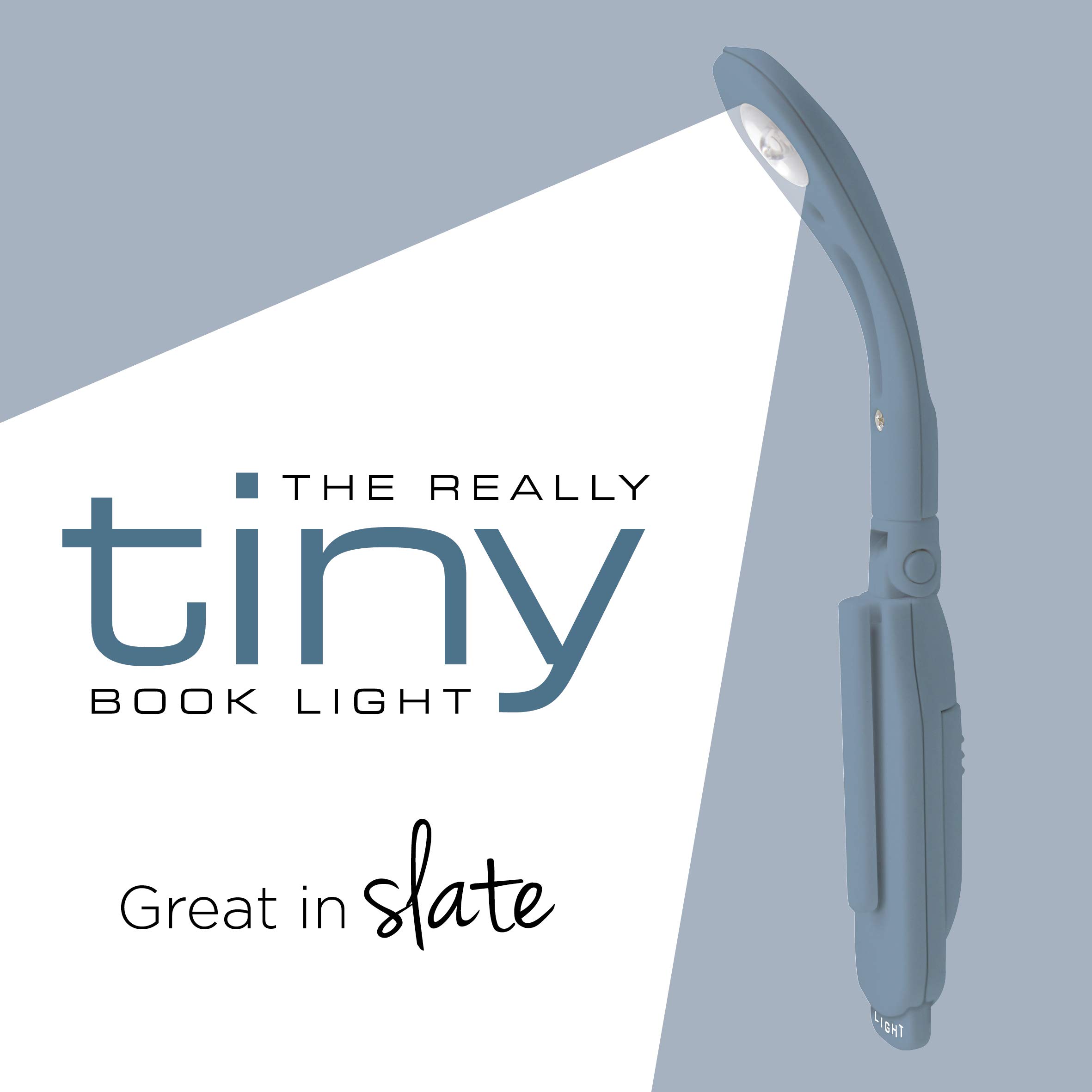 IF Really Tiny Book Light (Slate) – Compact Reading Lights for Books in Bed – Flexible Book Light Clip On – A Great Book Lamp with Batteries Included