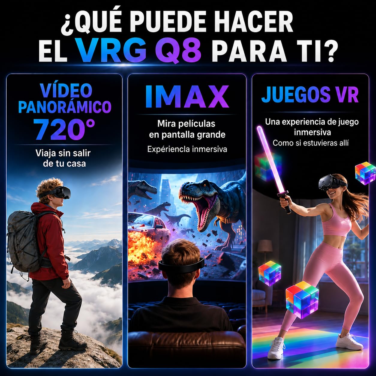 Gafas VR para Móvil con Mando - Gafas de Realidad Virtual 3D Ajustables (Miopía 0-700°) y Protección Facial Anti-Luz Azul - Compatible Android/iOS (5-7") - Regalo Ideal para Niños, Hombres y Mujeres