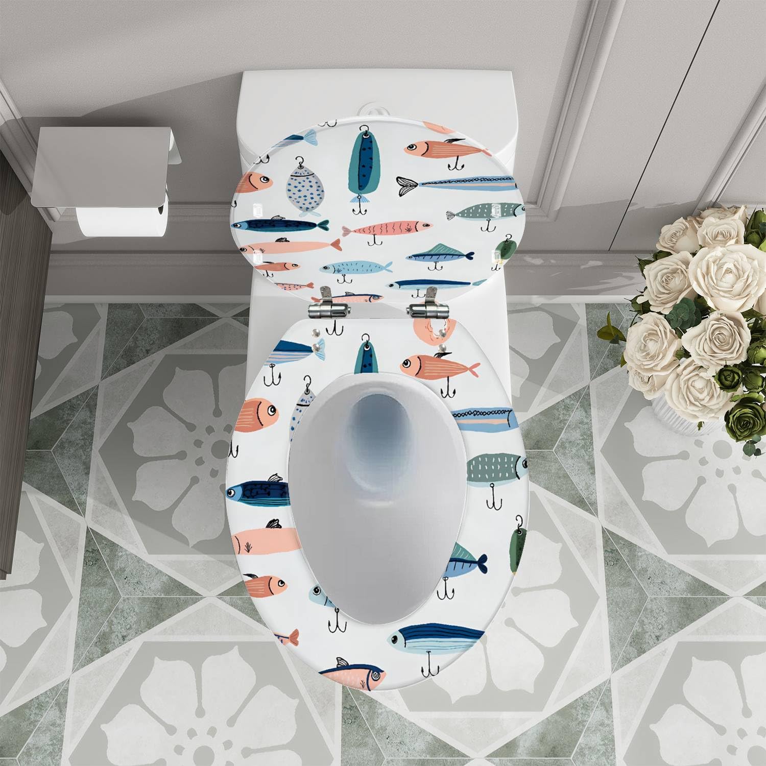 Asiento de inodoro alargado genérico para baño