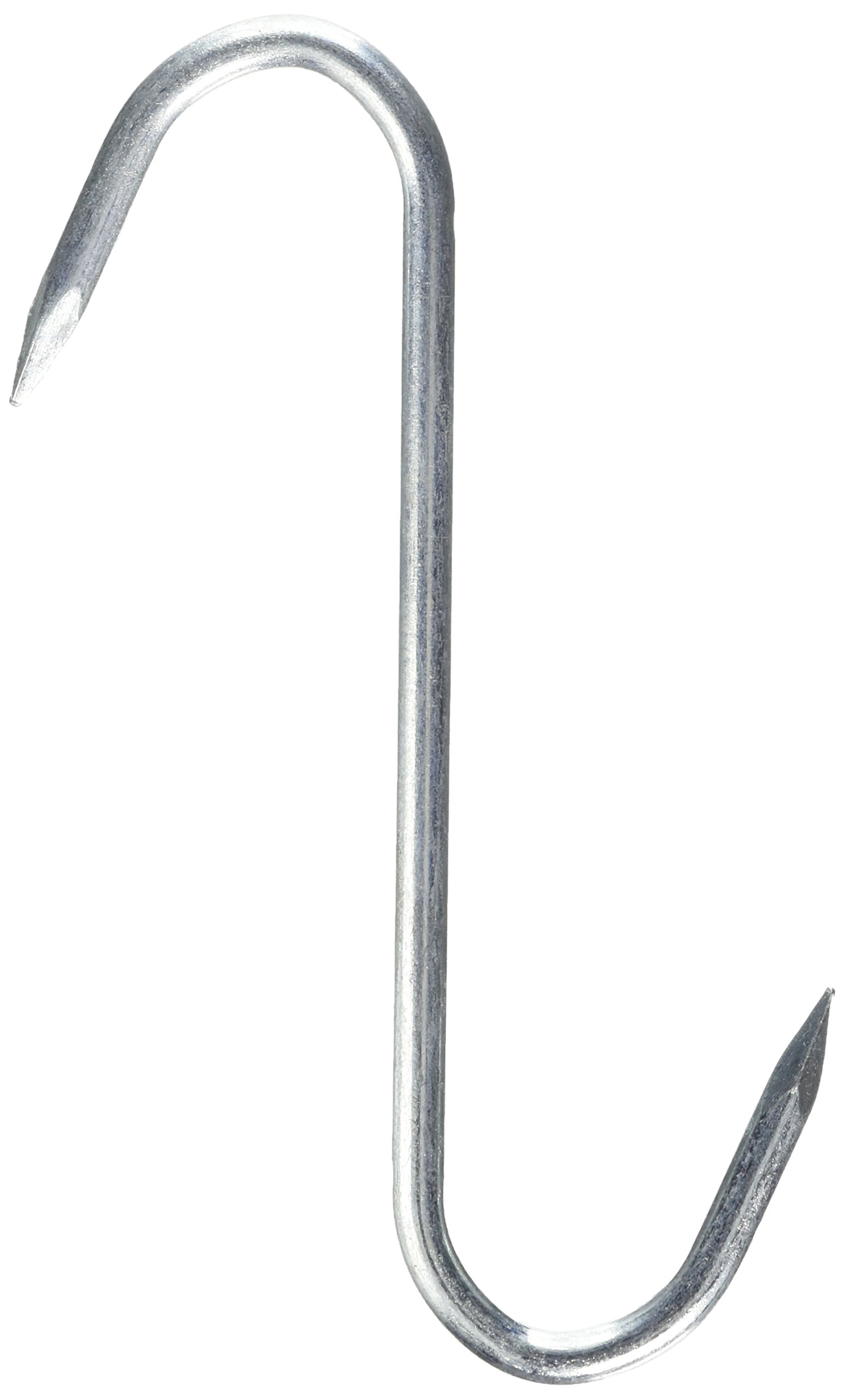 Merriway BH05403 (20 Pcs) Butchers Pointed Kitchen S-Hook BZP Steel 150mm - Pack of 20 Pieces, Bright Zinc Plated, 150 mm