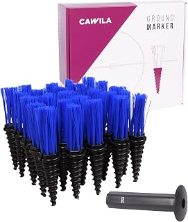 Cawila Groundmarker Pitch - Juego de 25 marcadores para marcar el suelo, color azul