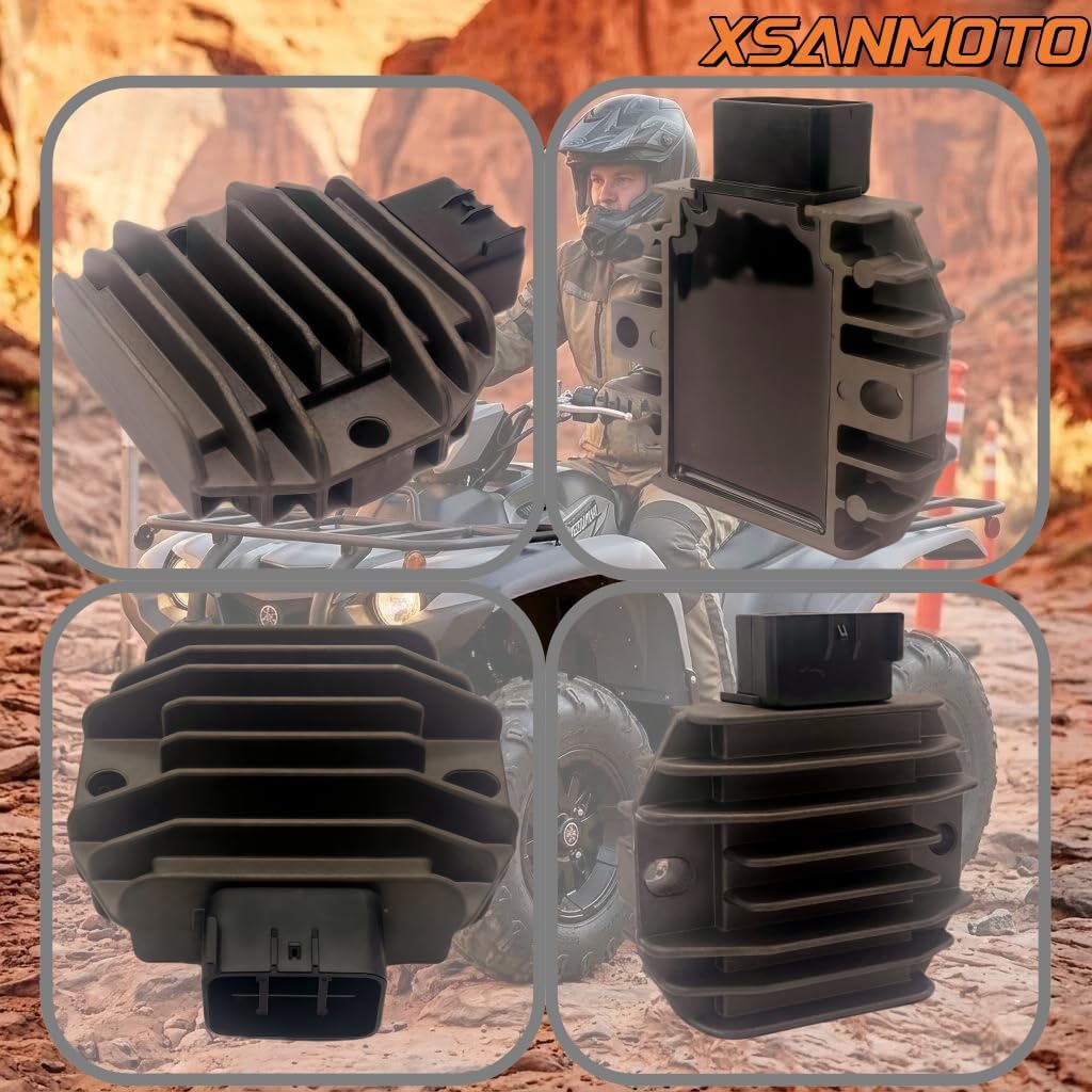 Voltage Regulator Rectifier,OEM 5GT-81960-00-00 5BN-81960-00-00, 12V ATV UTV Regulator Rectifier Compatible with Yamaha Raptor Grizzly Rhino Kodiak Big Bear Bruin Wolverine YFZ Series