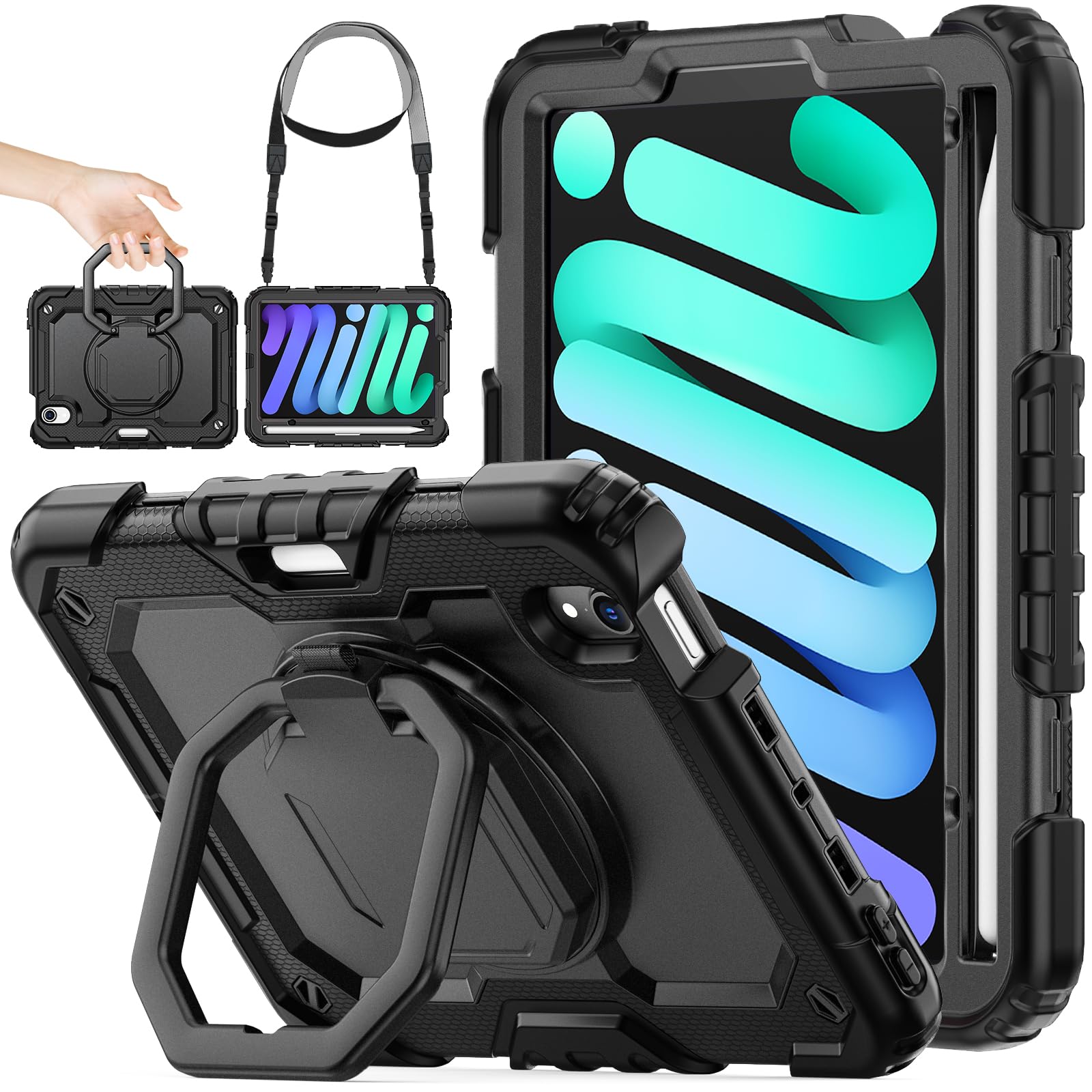 Amazon | SEYMAC stock iPad mini A17 Pro/mini6専用 リングハンドル耐