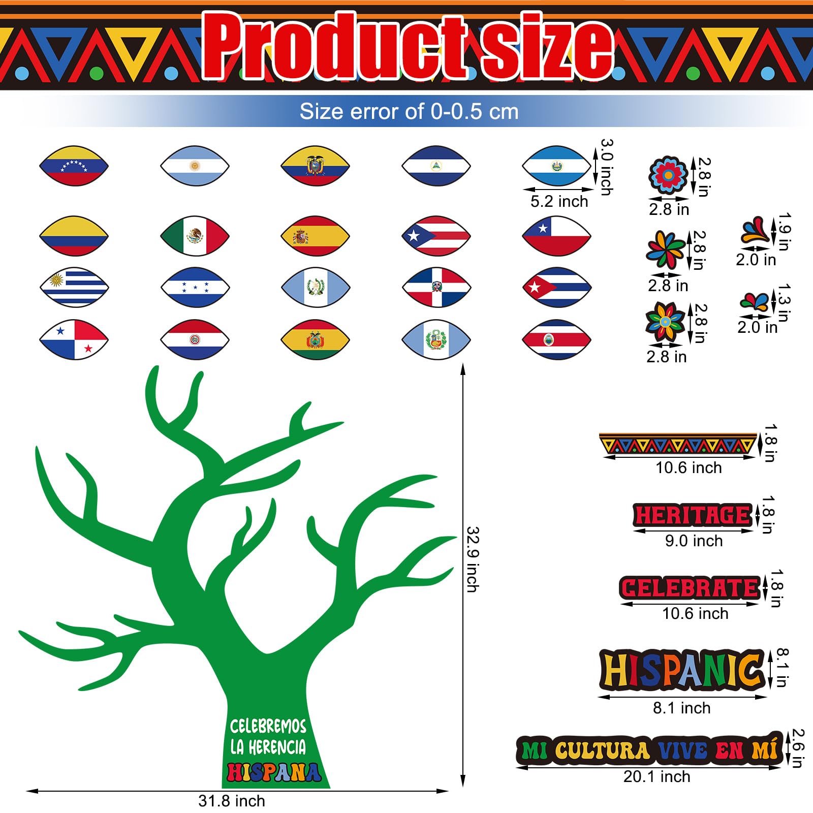 Snapklik.com : 50 Pcs Hispanic Heritage Month Bulletin Board Set ...