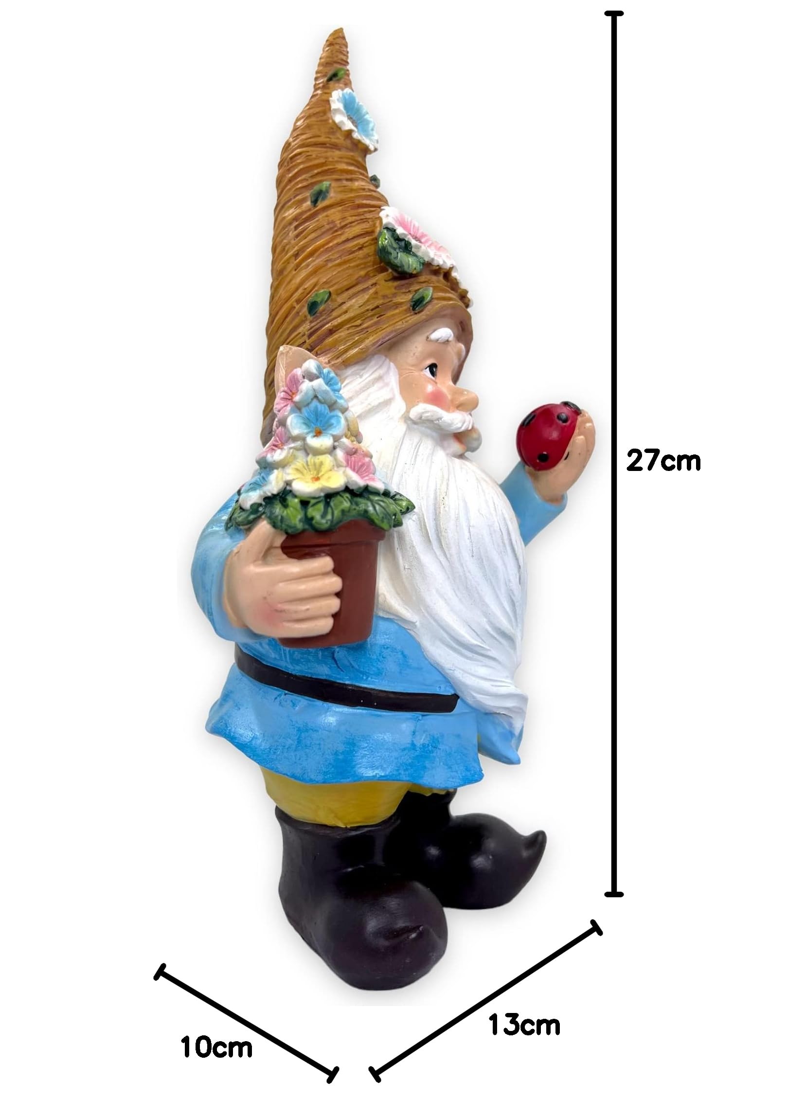 MIJOMA Gnom Gnome Gnome Dwarf Jardín Decoración Jardín Jardín Decoración Enana para Jardín Decoración del Hogar Decoración para Terraza para Balcón (Chaqueta Azul - 27 cm)