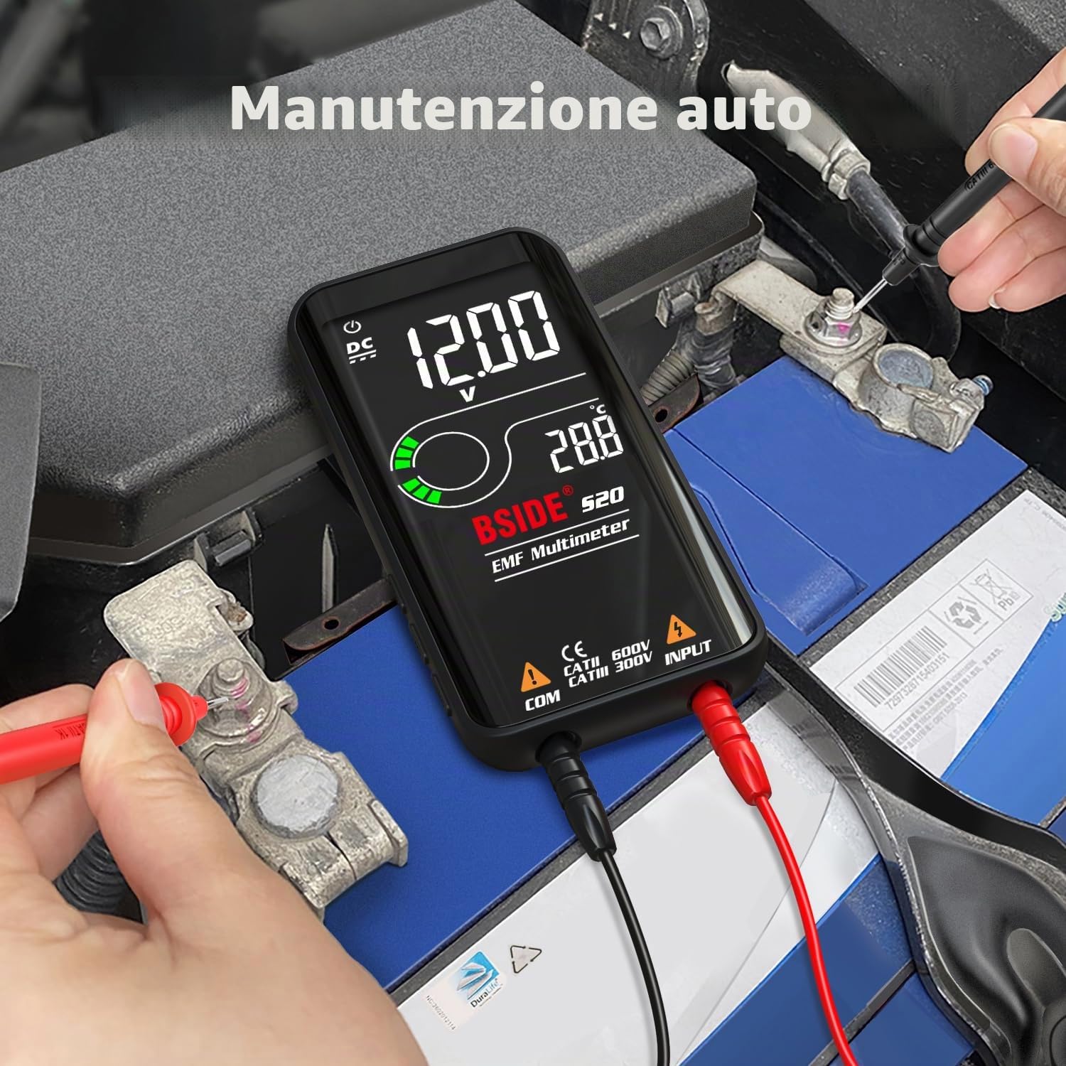 BSIDE Kit Multimetro Intelligente e Penna Tester di Tensione Grande Display a Colori Multimetro Ricaricabile con Rilevatore EMF Set Combinato di Tester Elettrico Kit di Test per Elettricista
