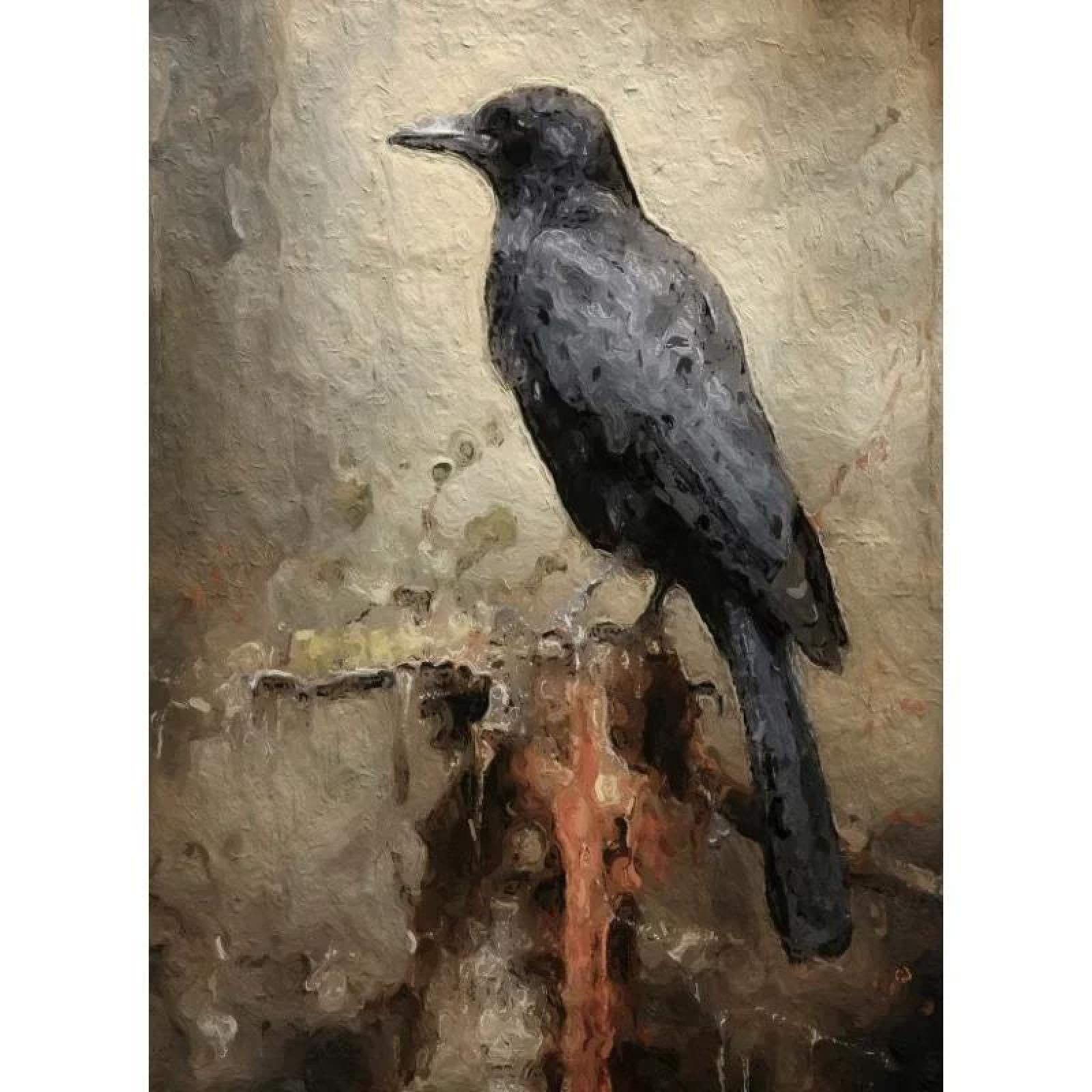 Baibexing Vintage Bird Raven Poster Prints Abstract Crow Dark Canvas Painting Wall Art For Living Room Home Decor A3 30X40Cm Unframed