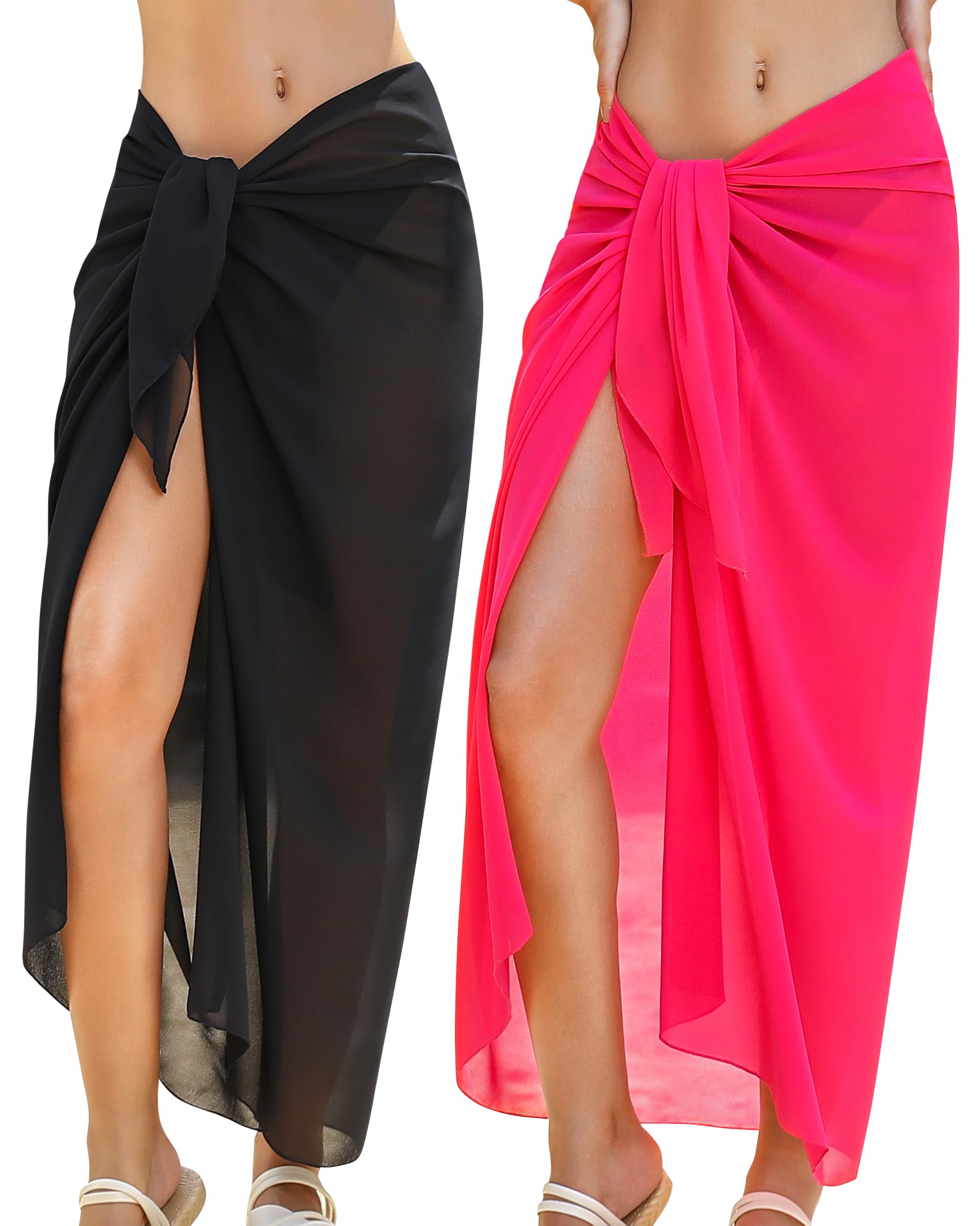 Womens Beach Sarong Chiffon Swimsuit Coverups Sheer Bikini Wraps for Swimwear Bathing Suit Cover Up