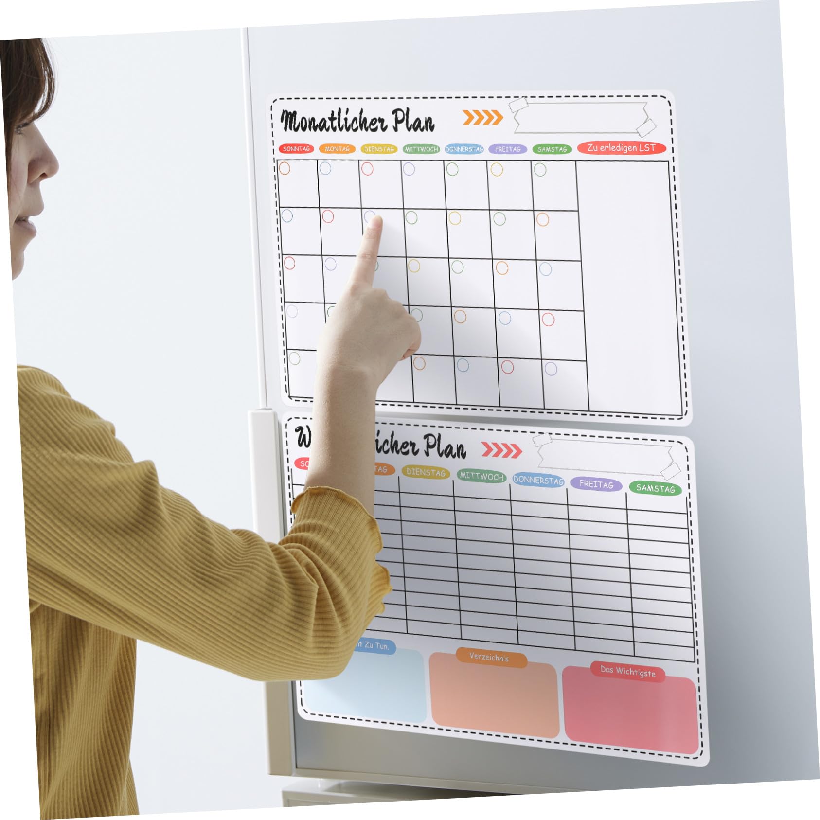 Calendrier Effaçable à Sec Magnétique Tableau Blanc pour Réfrigérateur