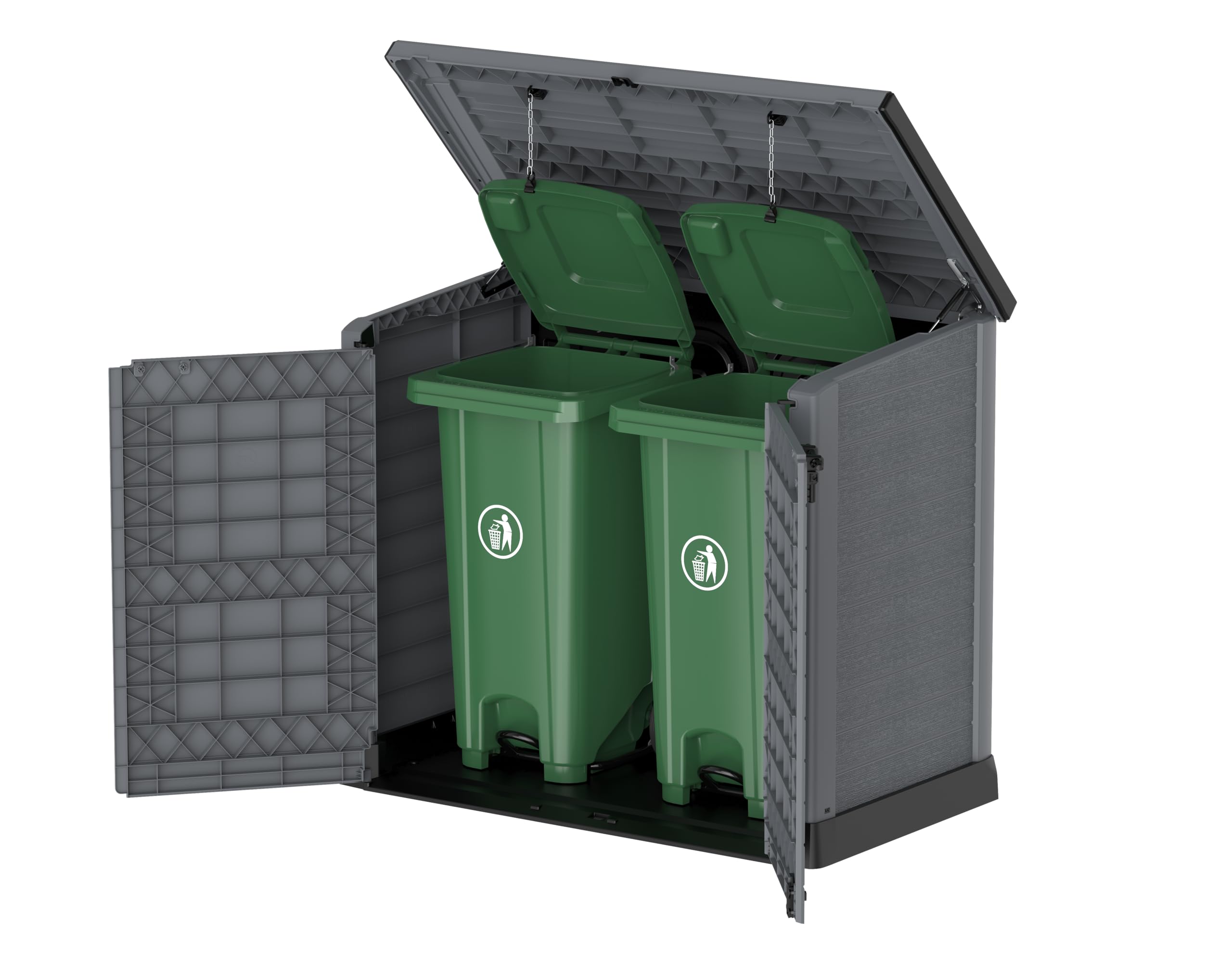 Duramax - Arcón cubre cubos exterior - 1200 L - PVC - color gris claro