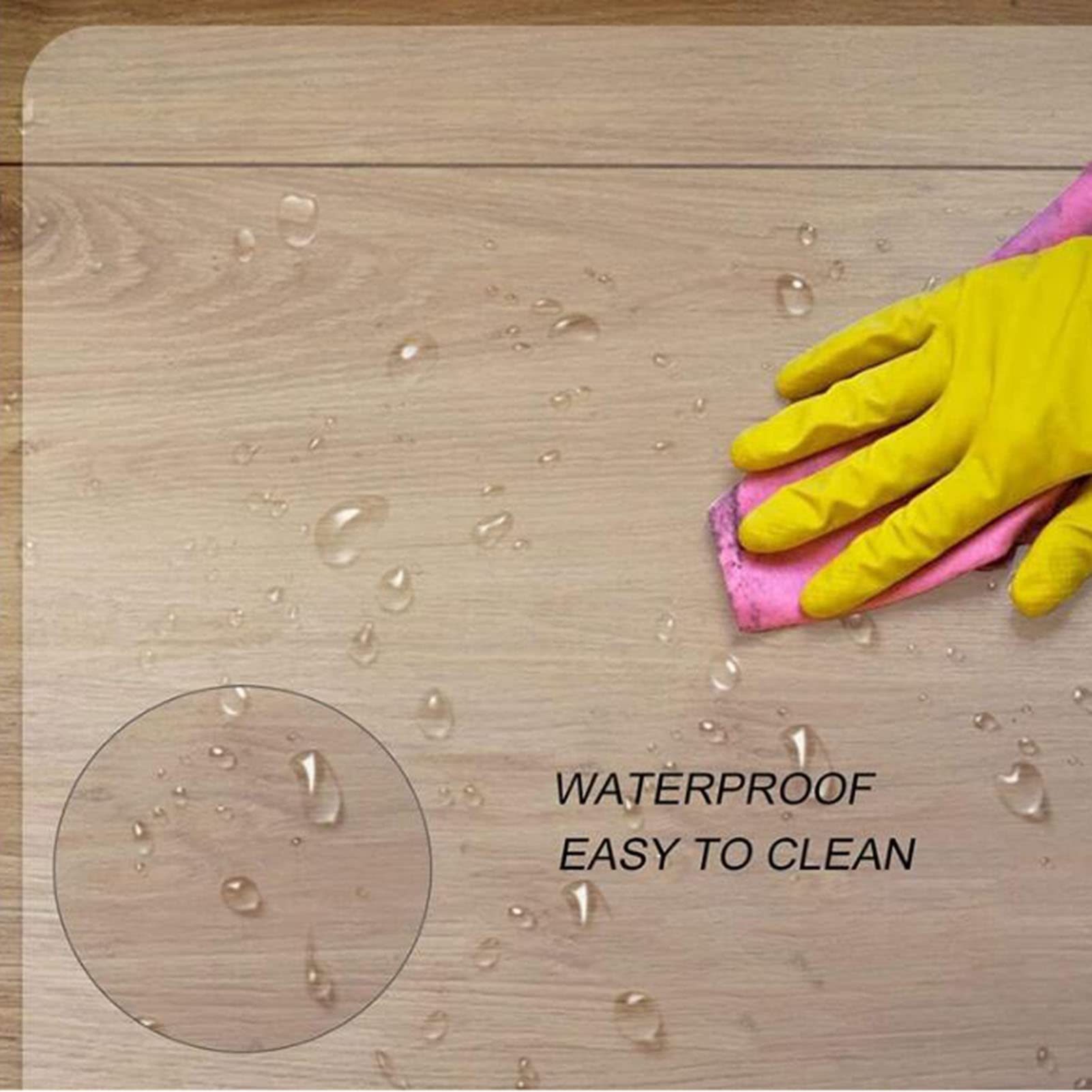 Klarer Kunststoffteppich, Vinyl-Teppichschutz, 1.5mm Clear Vinyl Plastic Floor Runner Protector, Non Skid Transparent Entrance Doormat Kitchen Low Pile Carpet Protector Pad(90x160cm)