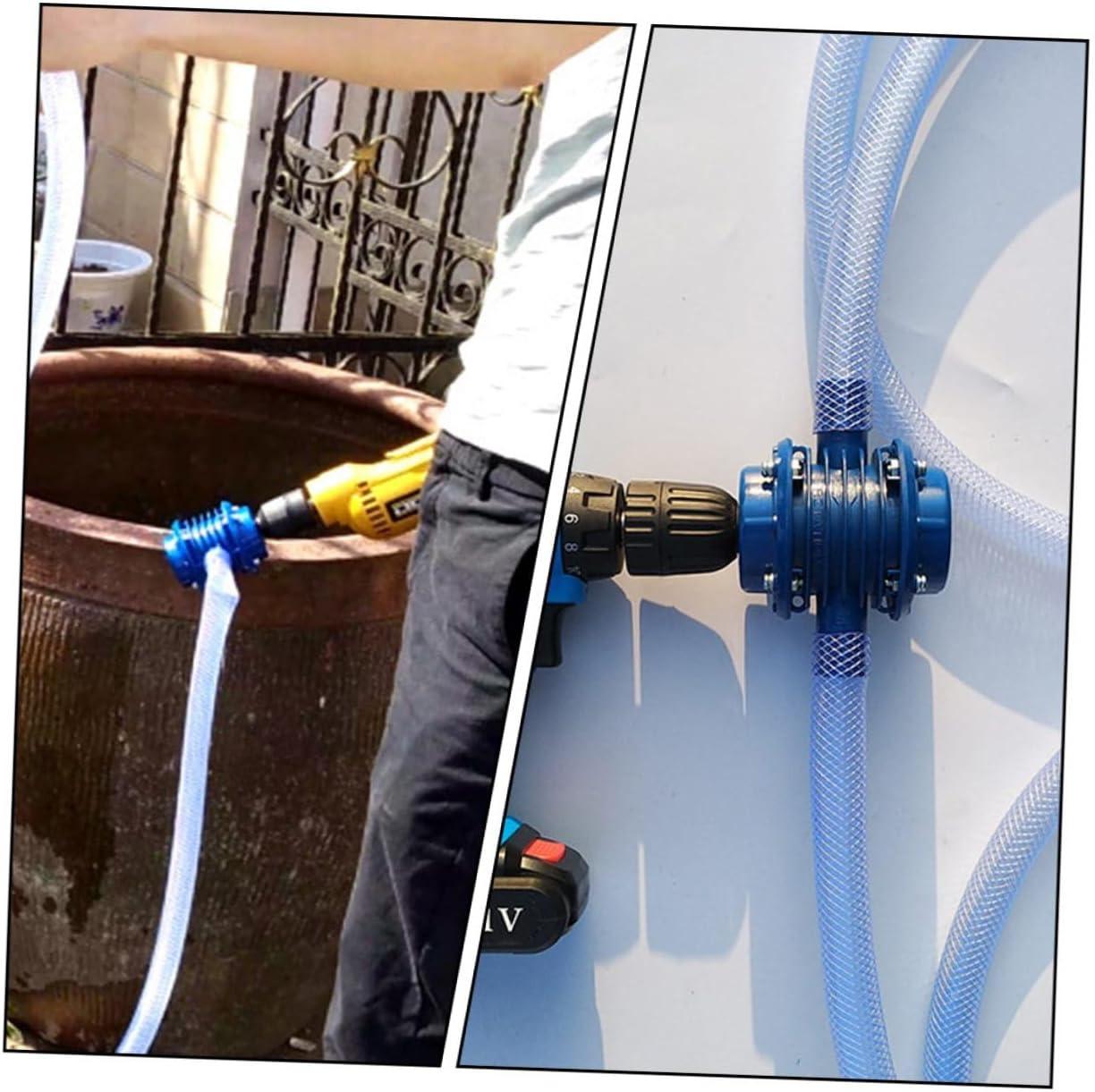 Outanaya Electric Drill Pump Self-priming Small Plastic Water Pump Portable for Home Water Transfer and Aquarium Use