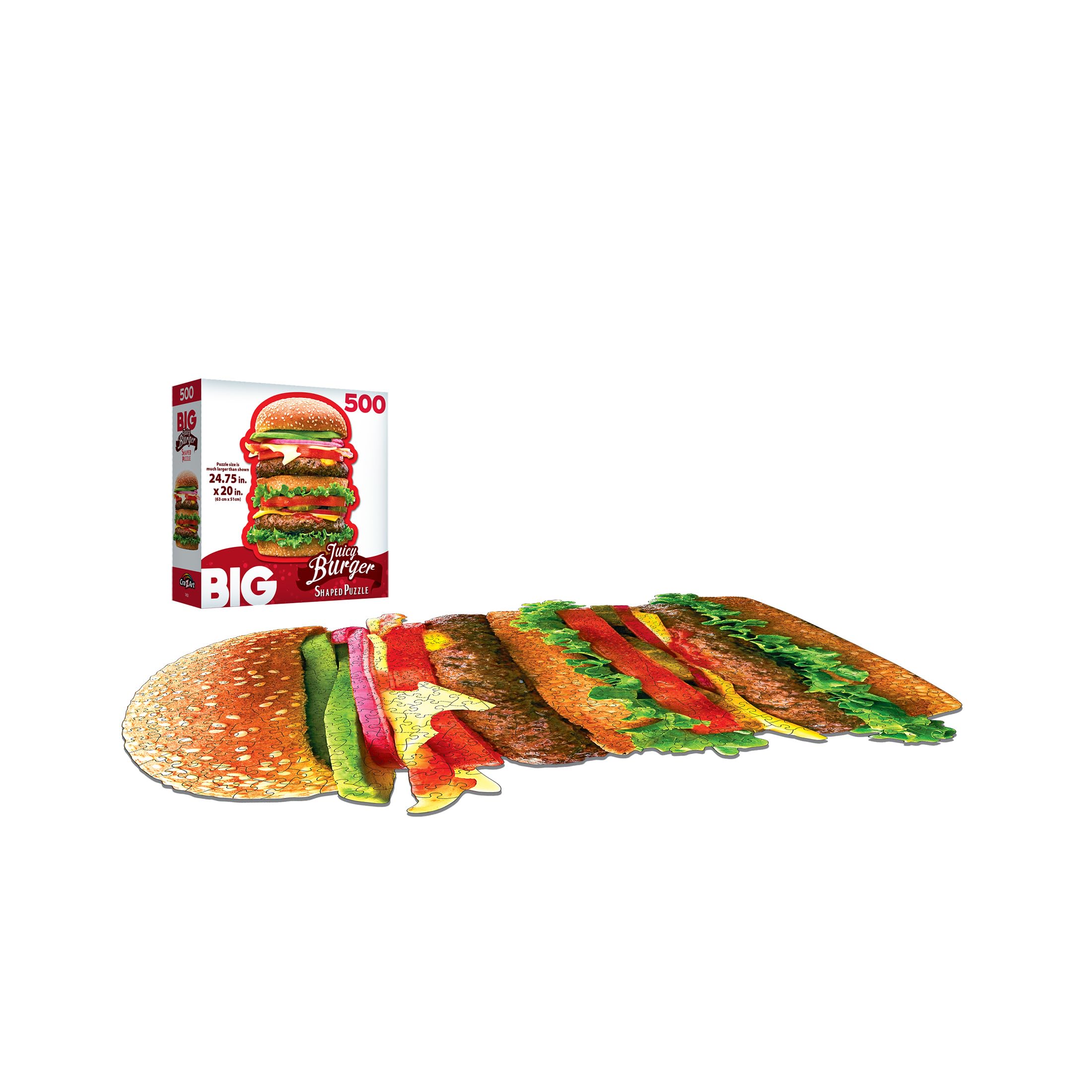Amazon.com: RoseArt - Big Shaped - Juicy Burger - 500 Piece Jigsaw
