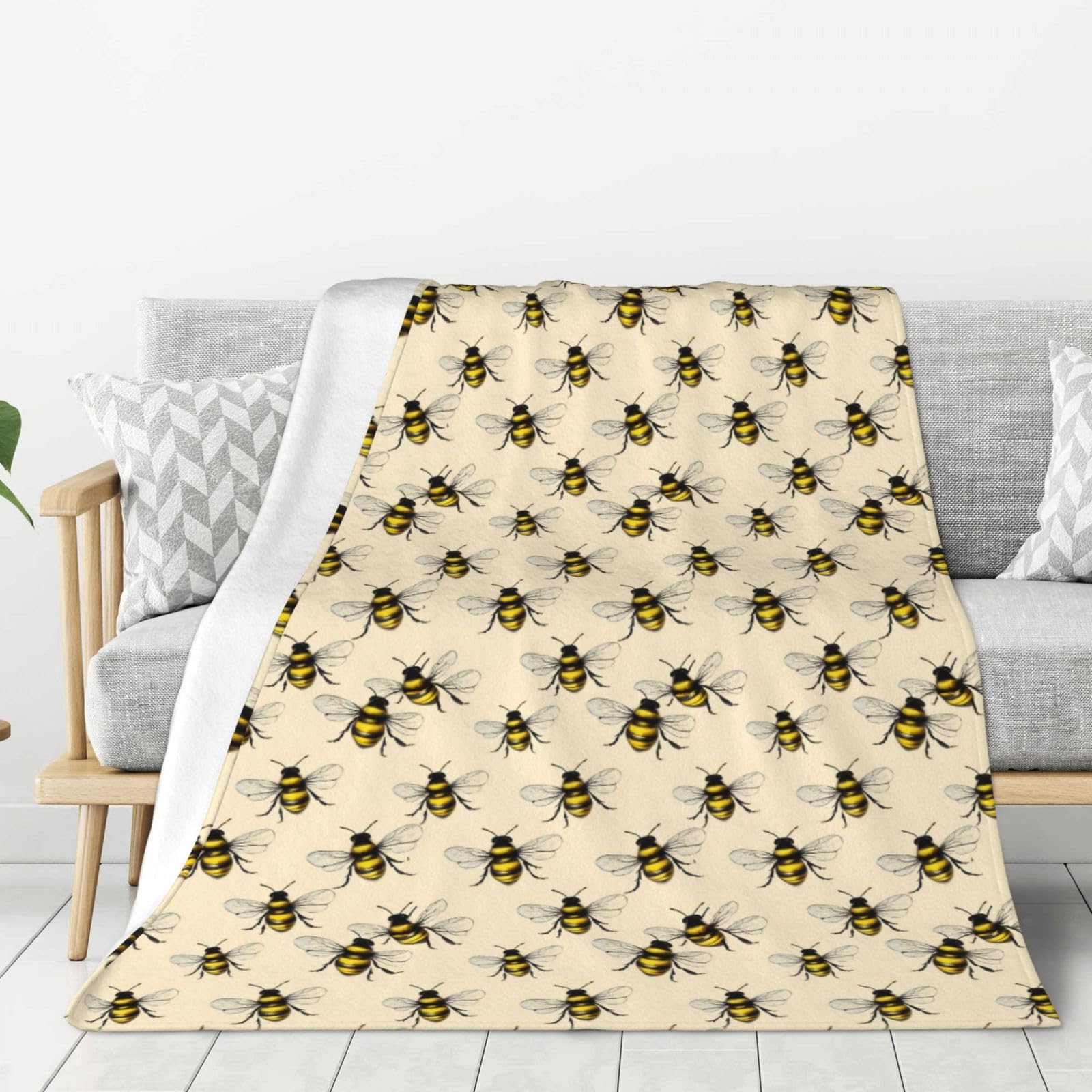 Couverture douce HoneyBee pour lit contre le froid nocturne