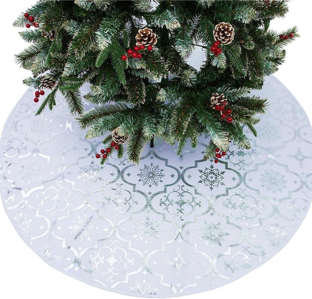 Tree Skirt Christmas Christmas Tree Skirt Christmas Tree Decoration Christmas Tree Skirt Tree Base Apron Christmas Tree Skirt Christmas Skirt Tree(Blue,122cm)