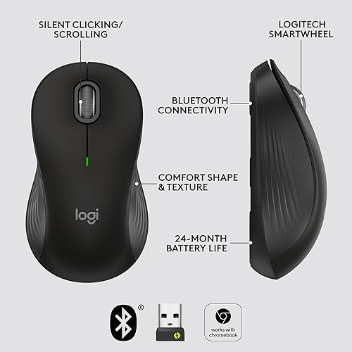 Miniatura 6 de Logitech Signature M550 L - Mouse inalámbrico de tamaño completo, para manos de gran tamaño, batería de 2 años, clics silenciosos, Bluetooth,