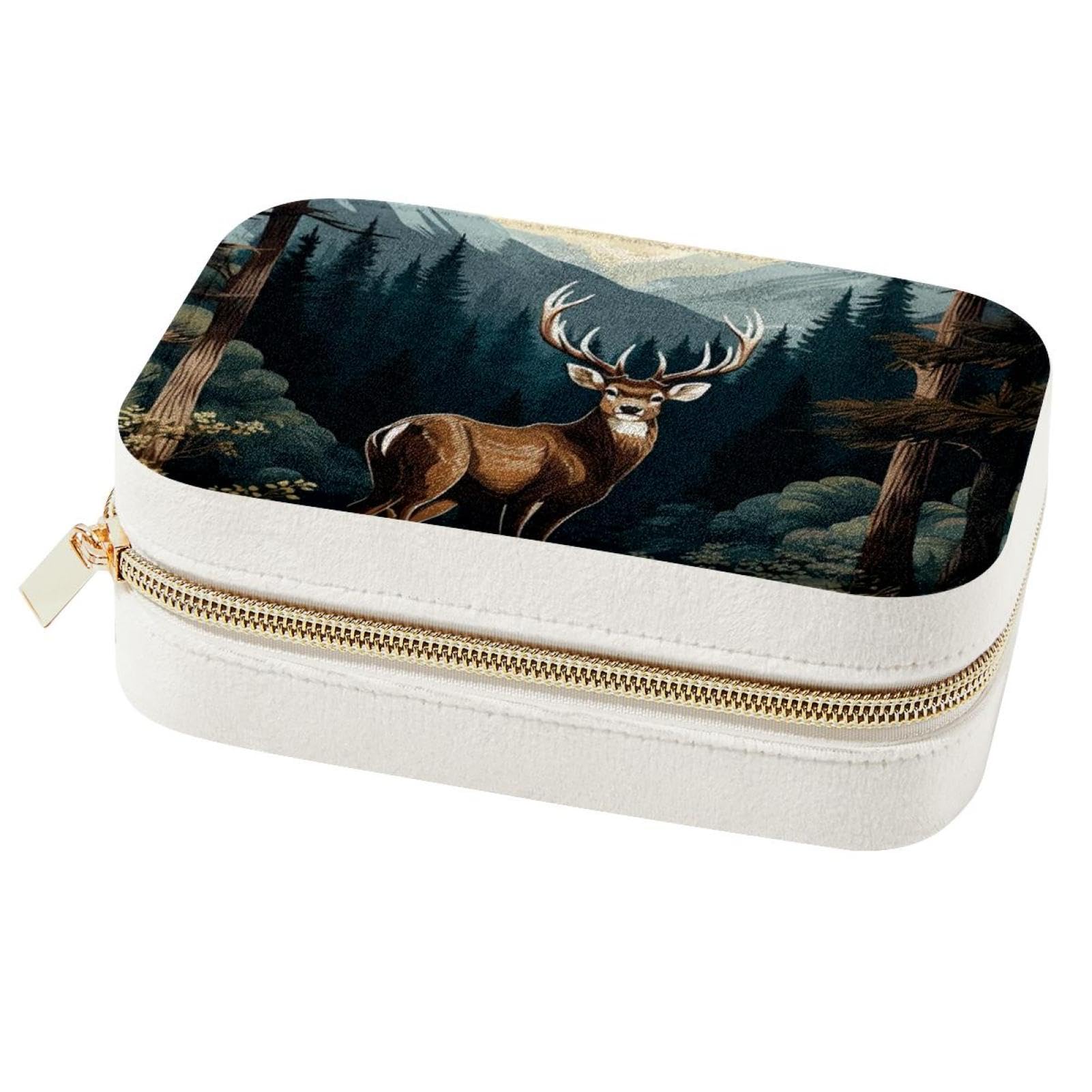 Boîte à bijoux de voyage cerf pour protéger vos colliers