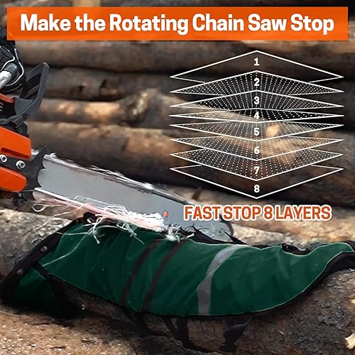 Miniatura 4 de Technical Wrap Motosierra Chaps by UL Clase A 8 capas Motosierra Pantalones Delantal Estilo Verde Ejército