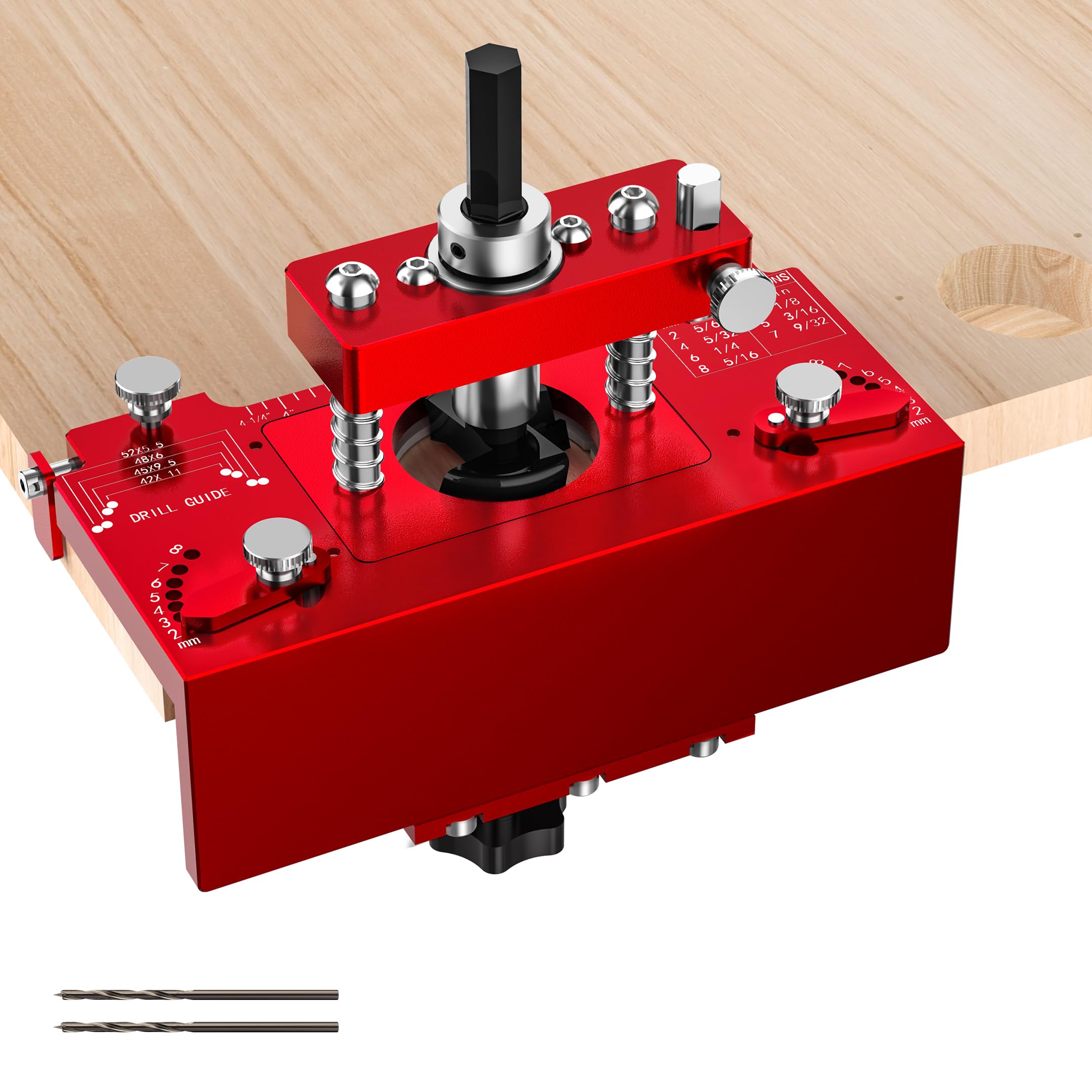 Metal Concealed Hinge Jig with Built-in Screw Hole Guide, Precision 35mm Cabinet Door Hinge Jig with Wider Offset from 2 to 8mm, Woodworking Door Cabinet Hinges Mounting Tool