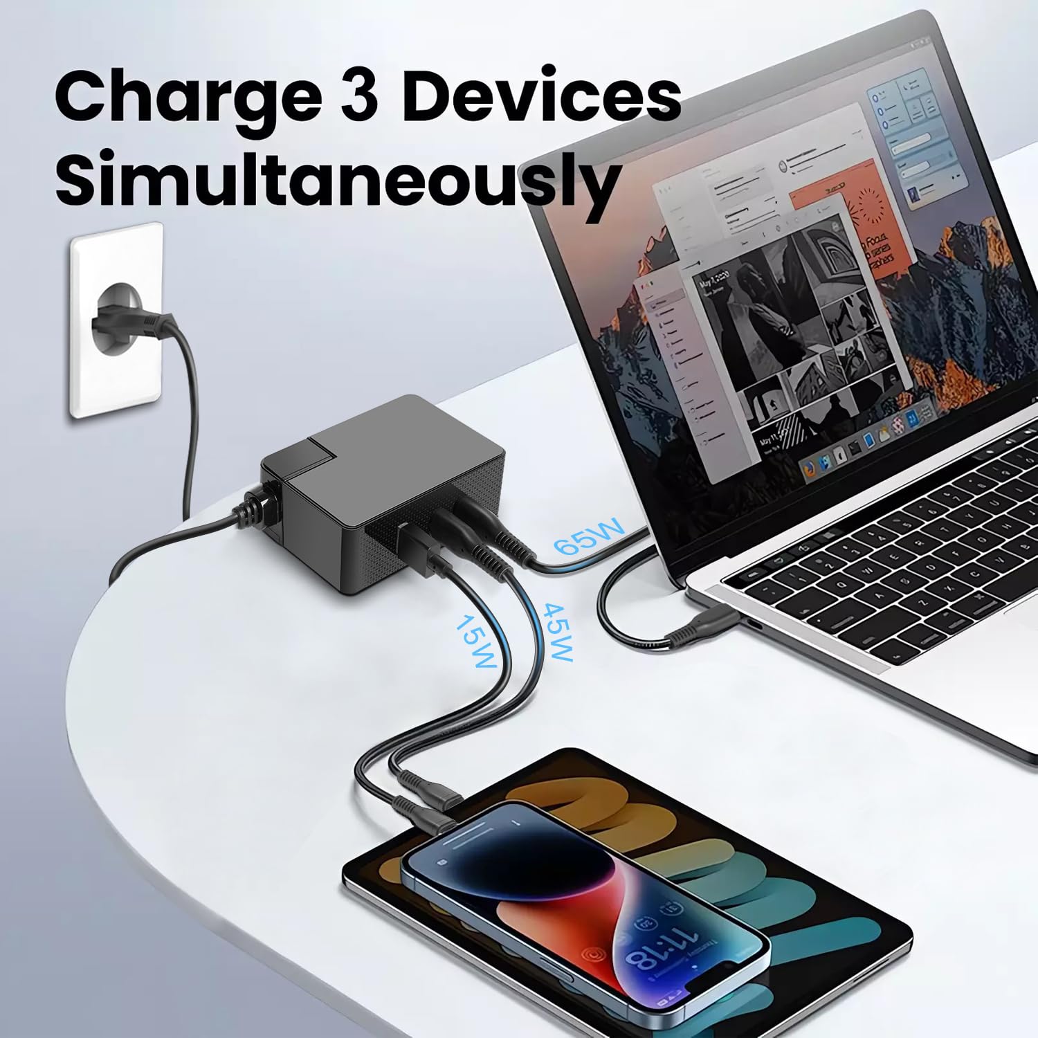 KFD Caricatore USB-C da 140W GaN 28V 5A Alimentatore per MacBook Pro 16, HP OMEN Transcend 14 Spectre x360 16 MSI Prestige 14 16 AI Studio, DJI Power Power Portatile Powerstation