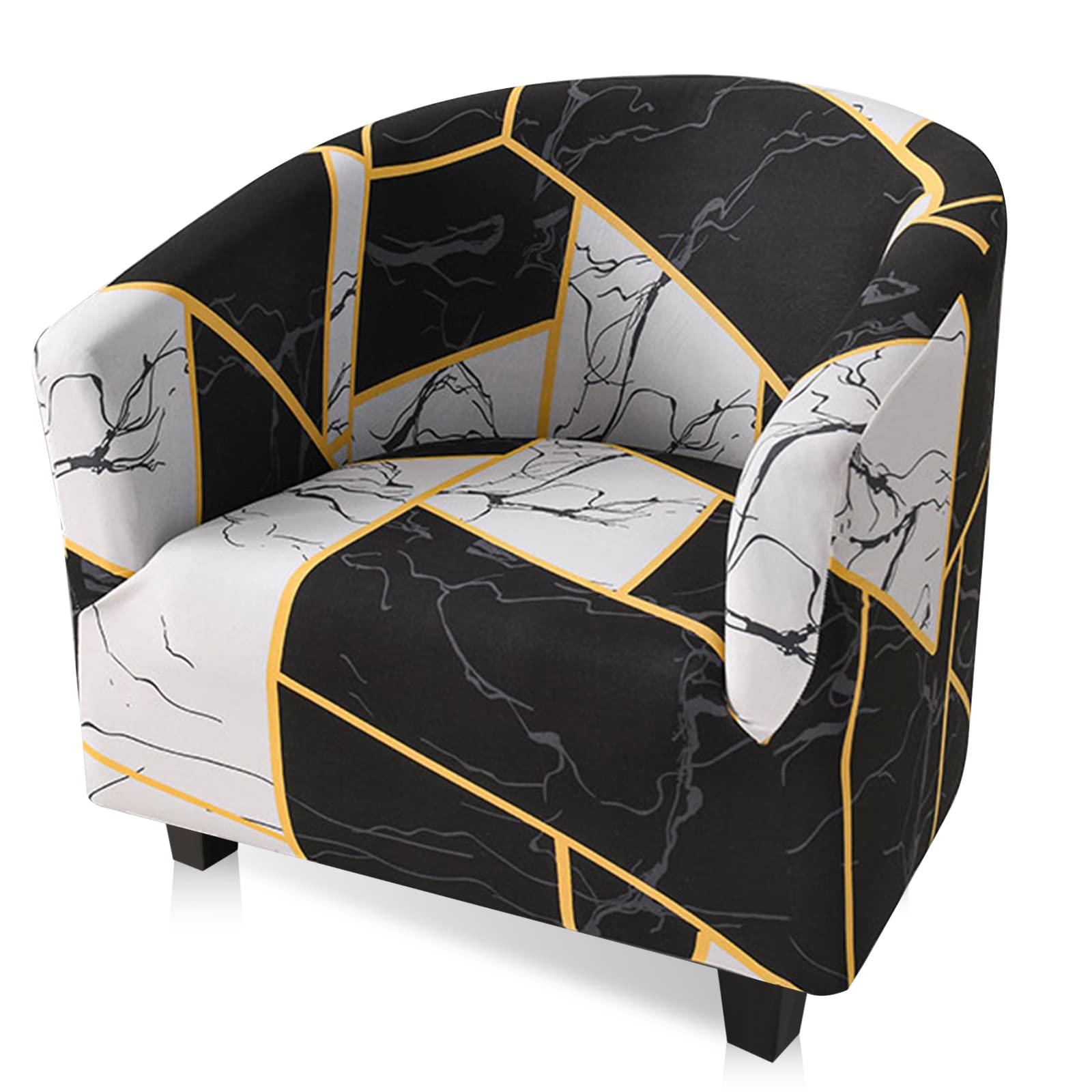 Yuanz E Club Chair Slipcover, High Stretch Tub Chair Cover, Universal Spandex Pattern Armchair Sofa Cover Cover Couch Slipcover For Living Room Club Bar Counter (E)