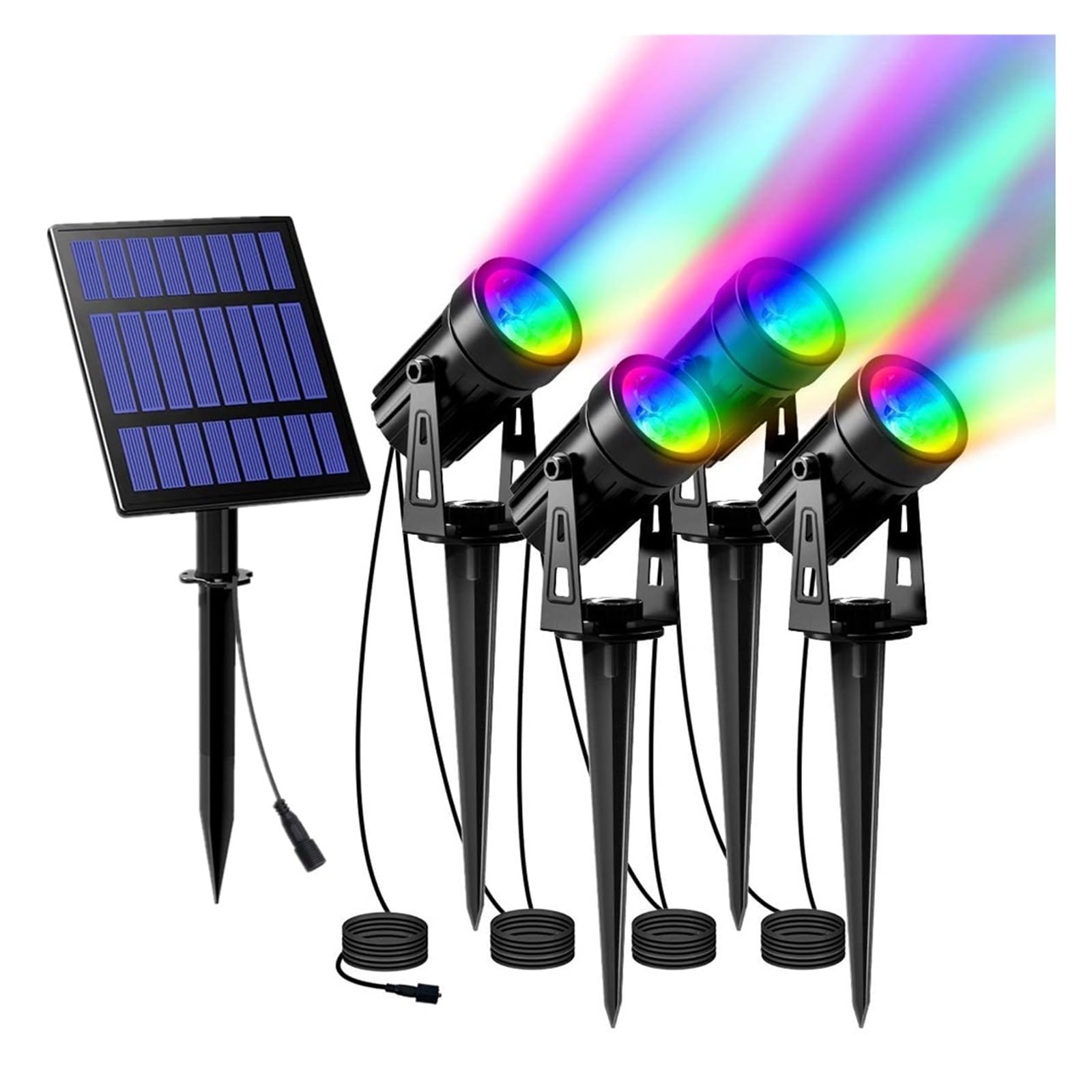 DELURA Focos solares LED Luz Solar LED For Jardín IP65 Lámpara Solar RGB Impermeable For Exteriores Foco Solar For Decoración De Jardín Luz De Pared El Ahorro de energía (Color : RGB)