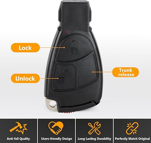 Miniatura 2 de Yewong Llavero remoto de entrada sin llave para automóvil con 3 botones para Mercedes-Benz ML S CLK CL C E S Clase IYZ 3312 625EB471 433MHz