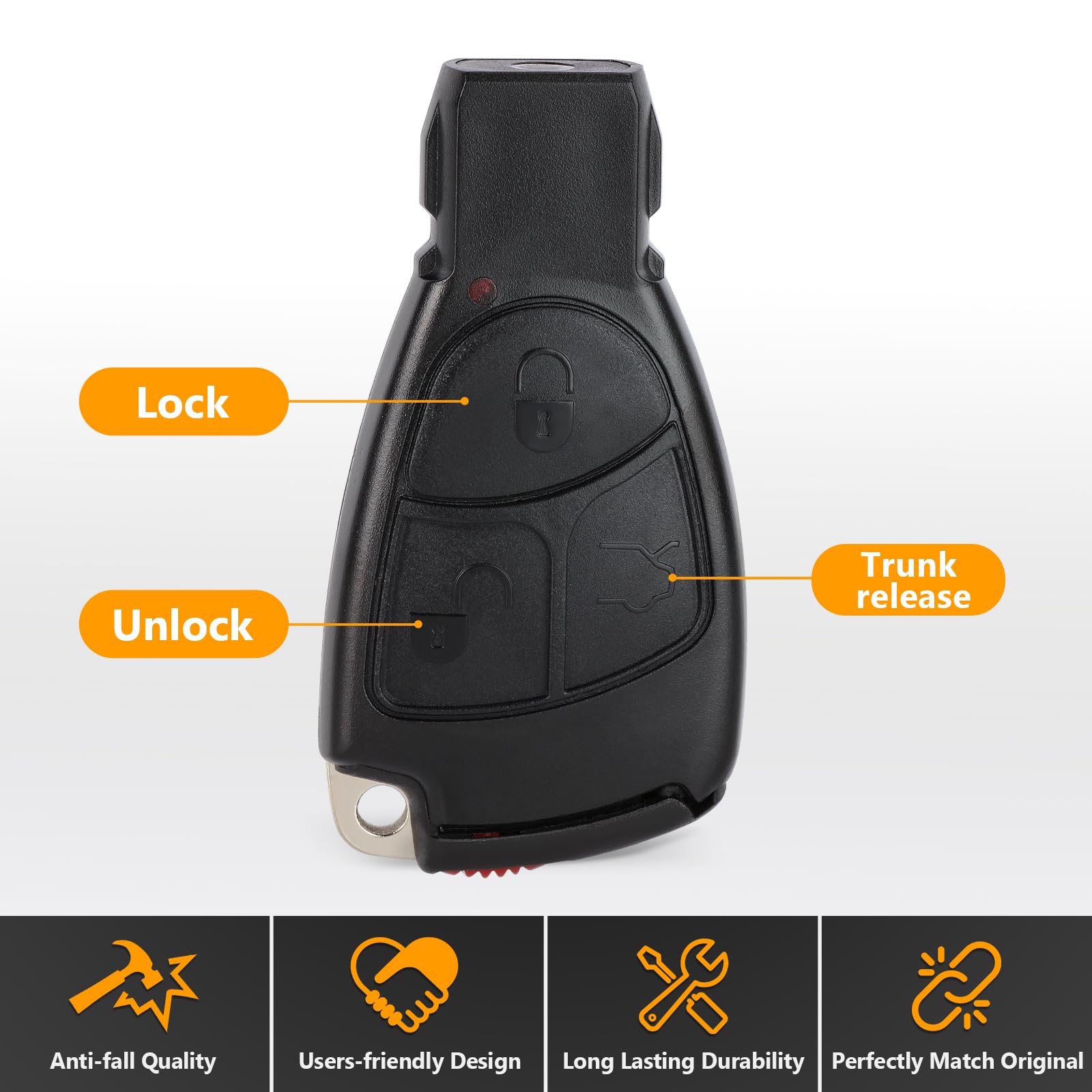 Yewong Keyless Entry Remote Car Key Fob 3 Button Fits for Mercedes-Benz ML S CLK CL C E S Class IYZ 3312 625EB471 433MHz