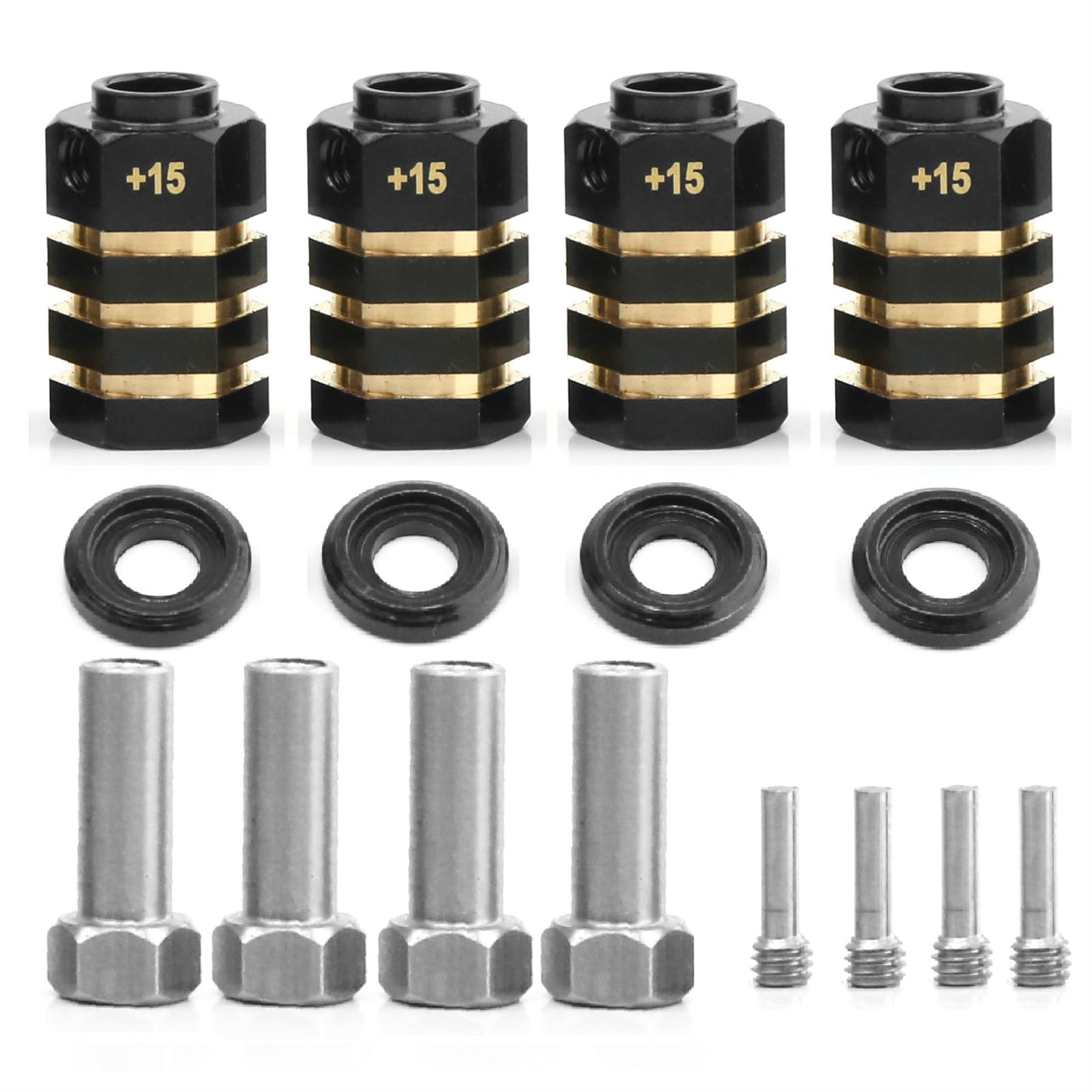 12MM RC Brass Hex Extension Adaptor Compatible for Traxxas TRX4 TRX6 Upgrades Parts Counterweight 15mm Extended Wheel Hex Hubs Extenders Spacer